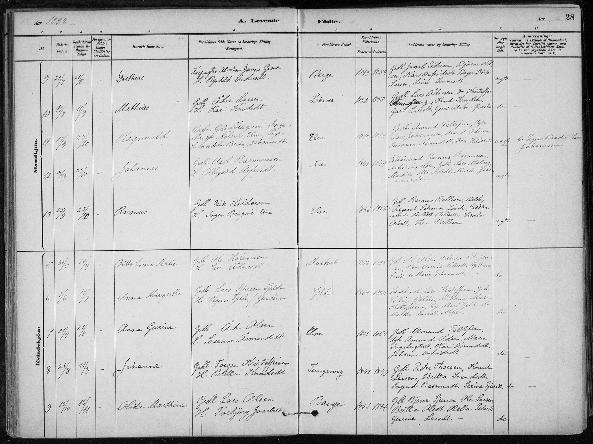 Skånevik sokneprestembete, AV/SAB-A-77801/H/Haa: Parish register (official) no. B 1, 1879-1914, p. 28
