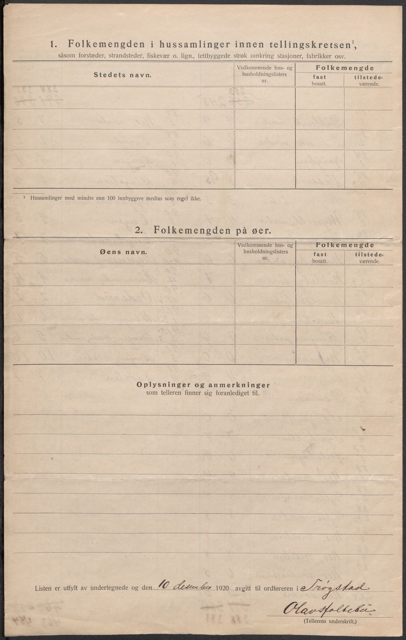 SAO, 1920 census for Trøgstad, 1920, p. 22