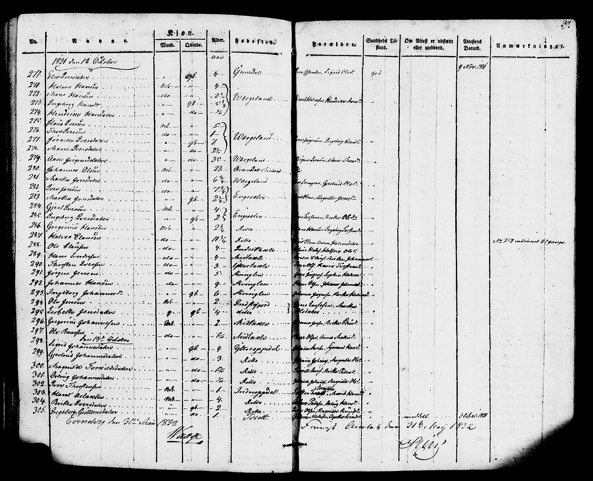 Gulen sokneprestembete, AV/SAB-A-80201/H/Haa/Haaa/L0026: Parish register (official) no. A 26, 1826-1842, p. 39