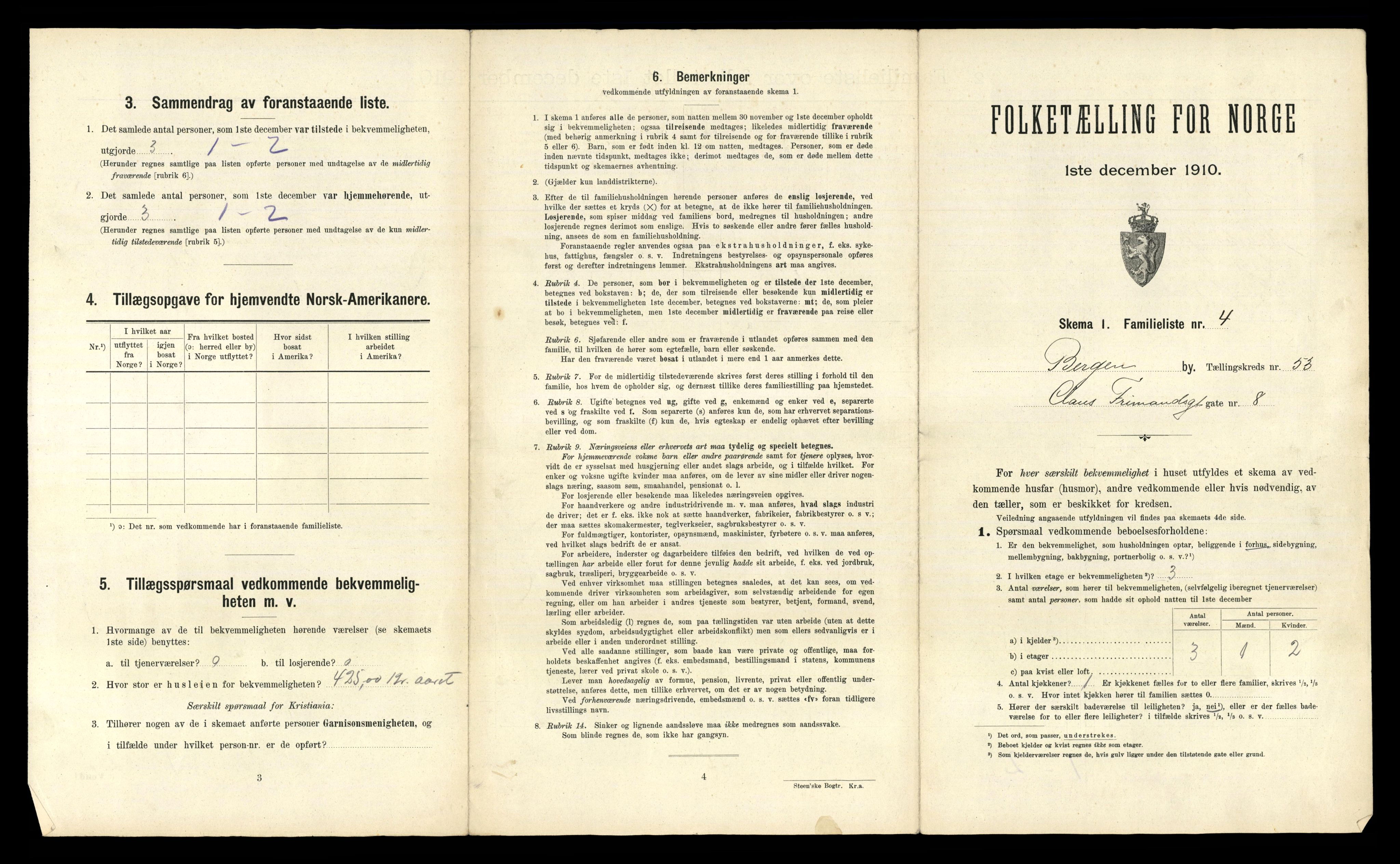 RA, 1910 census for Bergen, 1910, p. 18699