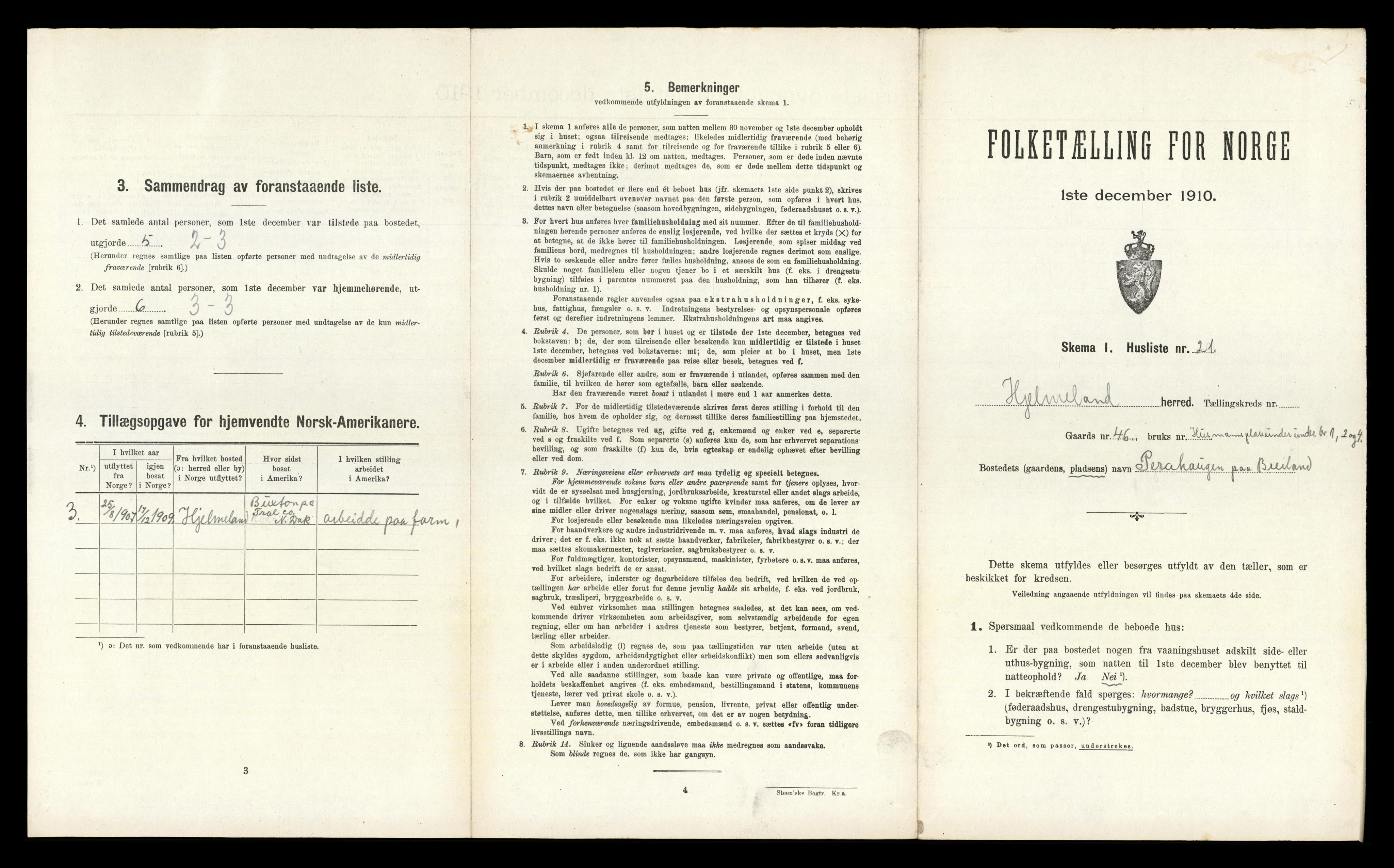 RA, 1910 census for Hjelmeland, 1910, p. 492