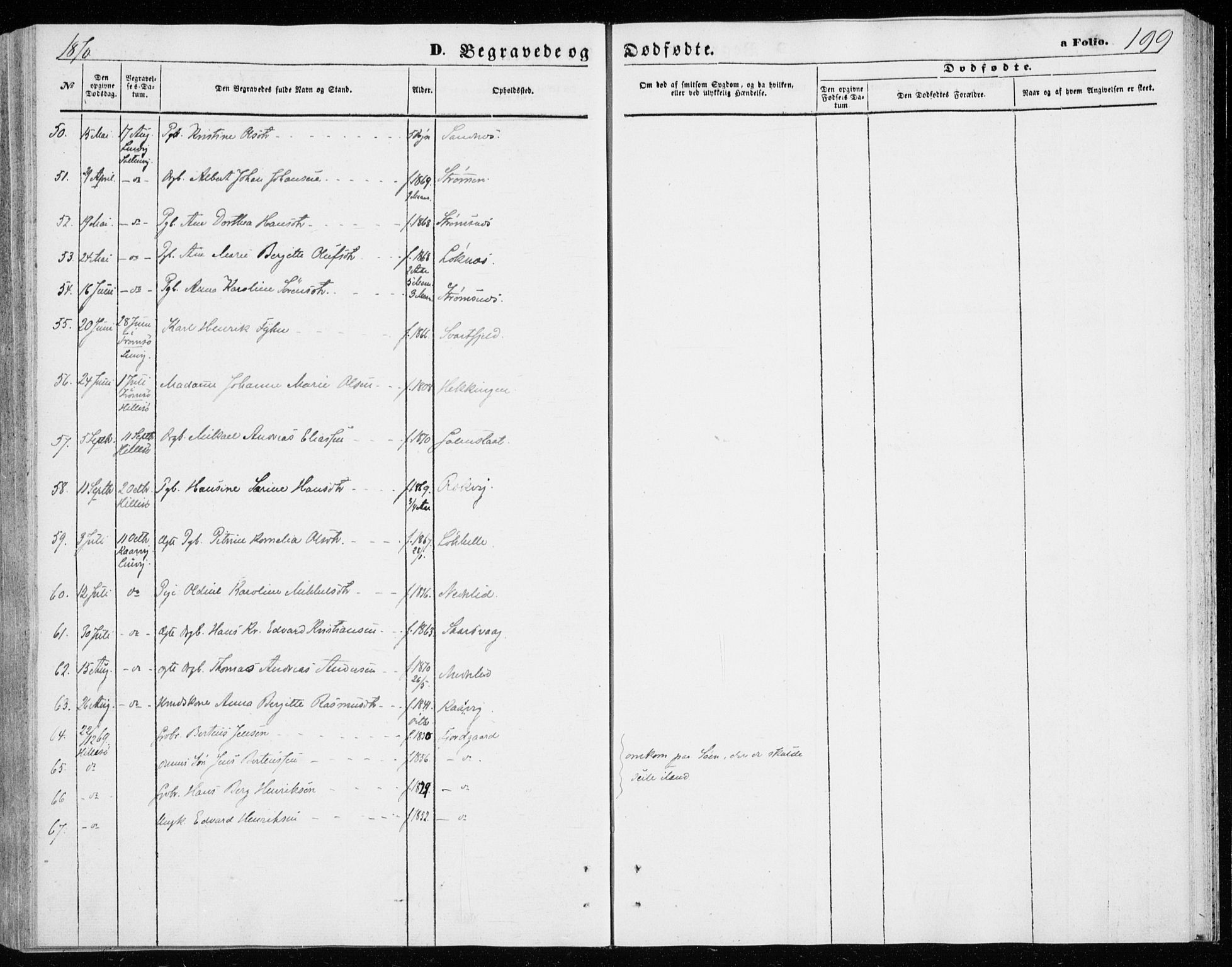 Lenvik sokneprestembete, SATØ/S-1310/H/Ha/Haa/L0009kirke: Parish register (official) no. 9, 1866-1873, p. 199