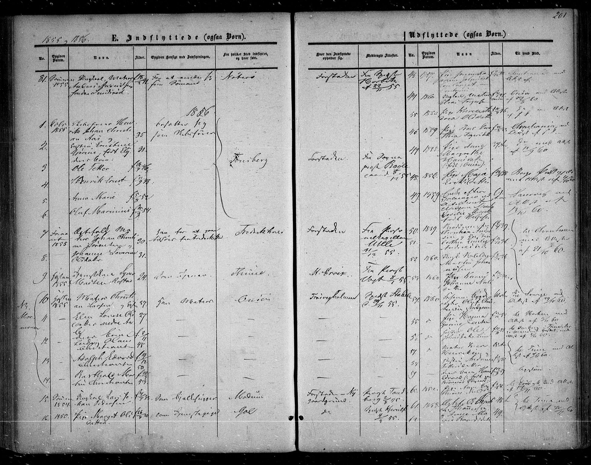 Glemmen prestekontor Kirkebøker, SAO/A-10908/F/Fa/L0007: Parish register (official) no. 7, 1853-1862, p. 201