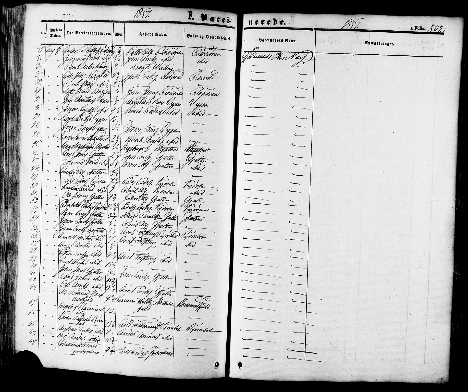 Ministerialprotokoller, klokkerbøker og fødselsregistre - Sør-Trøndelag, SAT/A-1456/665/L0772: Parish register (official) no. 665A07, 1856-1878, p. 502