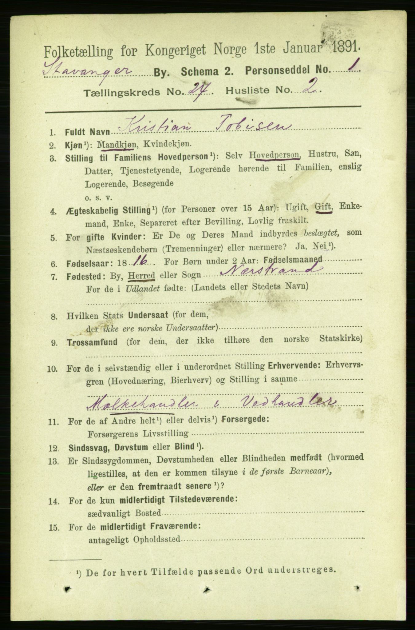 RA, 1891 census for 1103 Stavanger, 1891, p. 26325