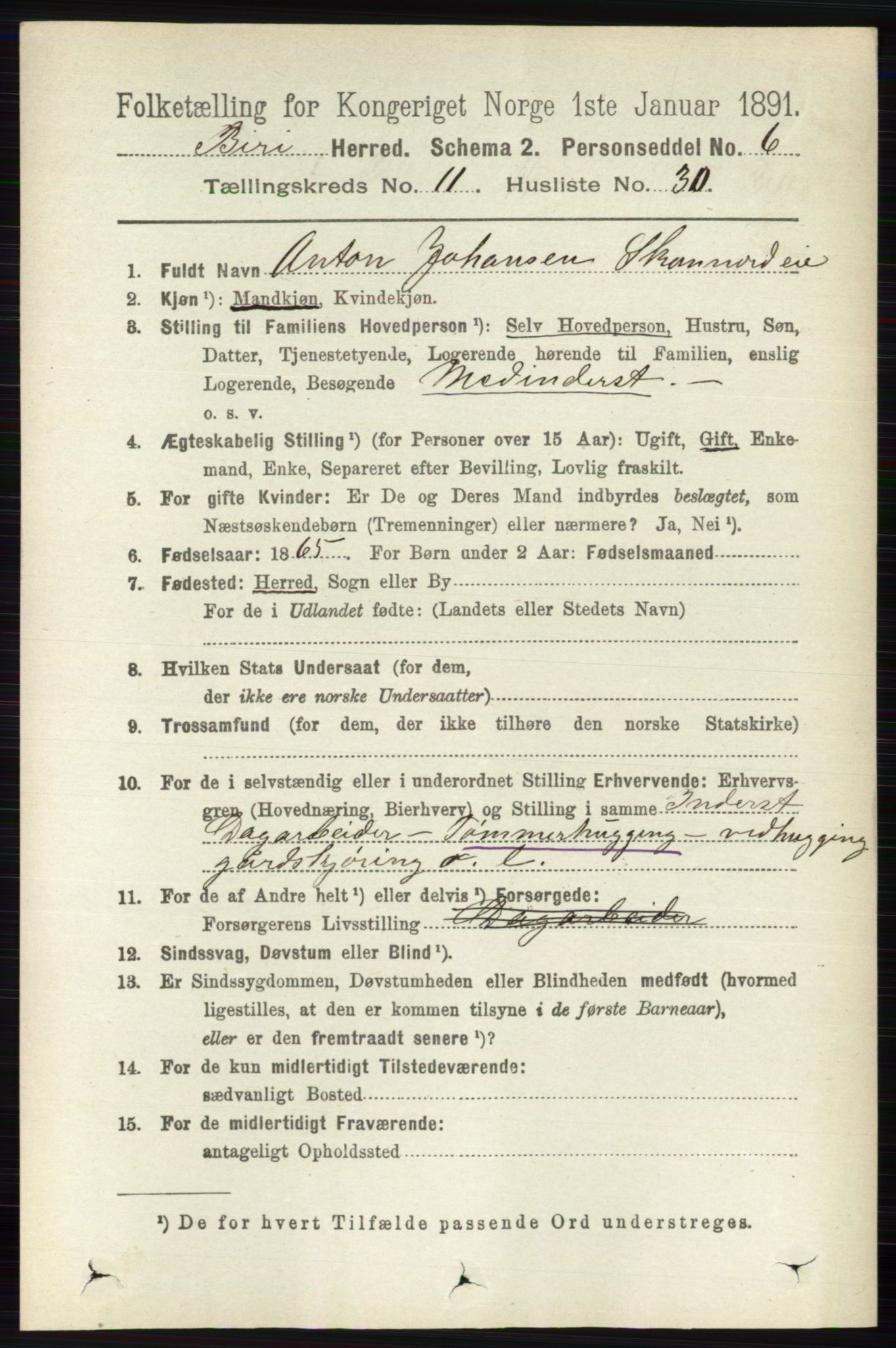 RA, 1891 census for 0525 Biri, 1891, p. 4542