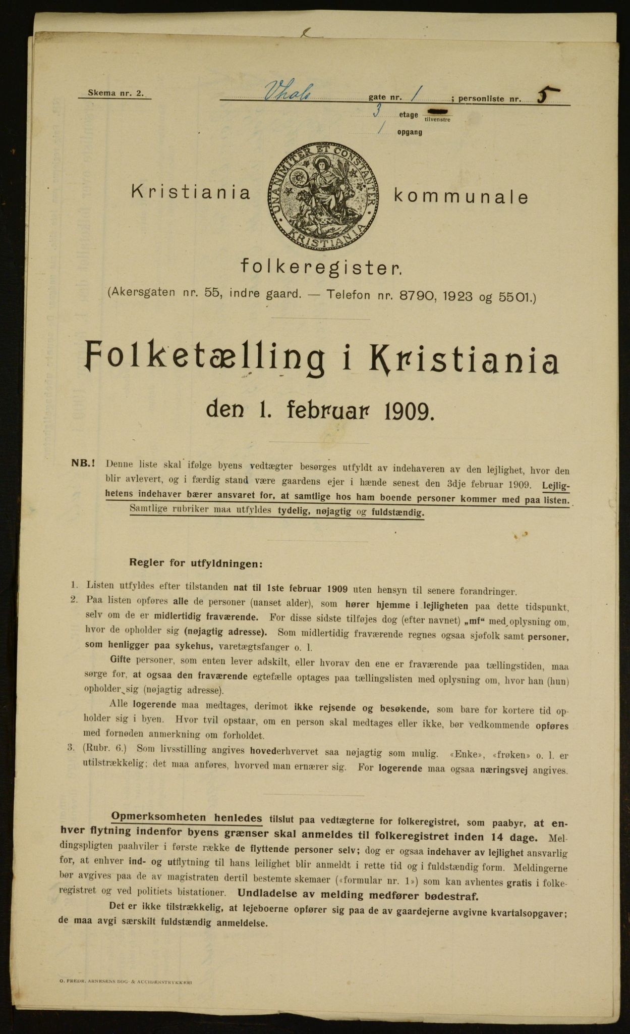 OBA, Municipal Census 1909 for Kristiania, 1909, p. 110158