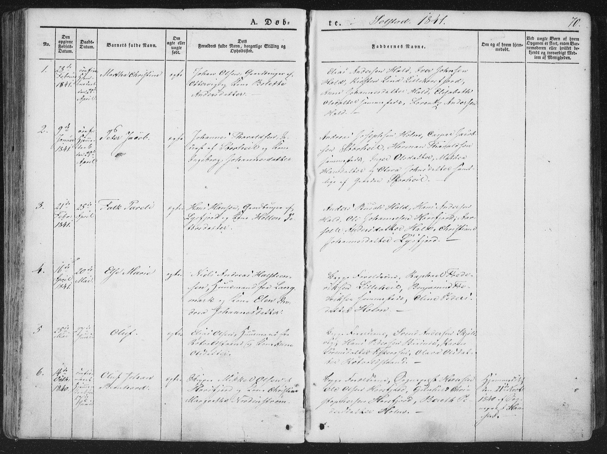 Ministerialprotokoller, klokkerbøker og fødselsregistre - Nordland, SAT/A-1459/810/L0145: Parish register (official) no. 810A07 /2, 1841-1862, p. 70