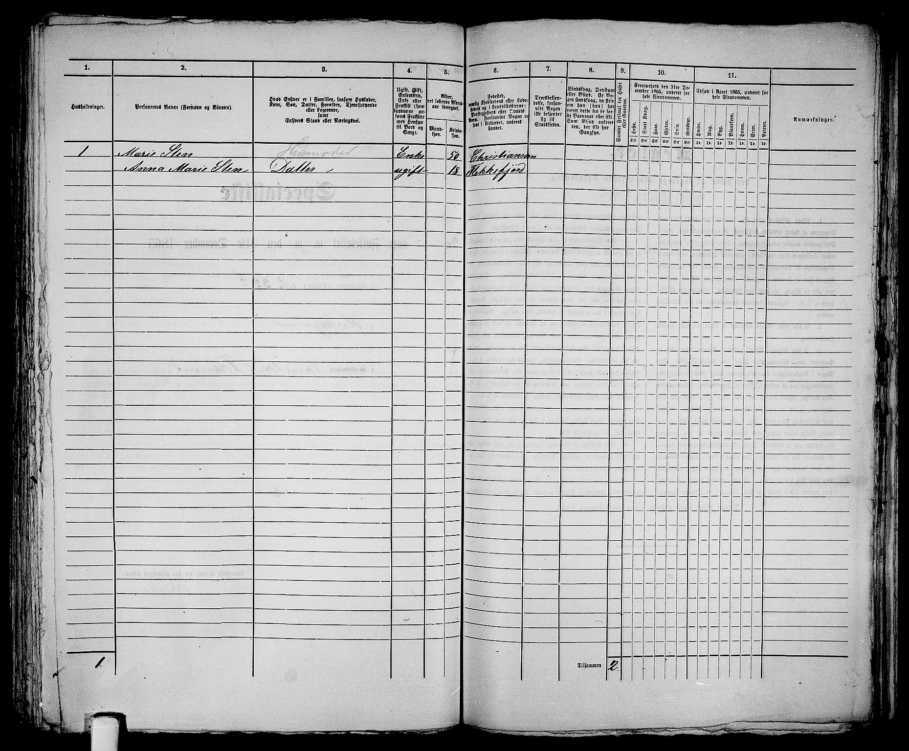 RA, 1865 census for Vanse/Farsund, 1865, p. 293