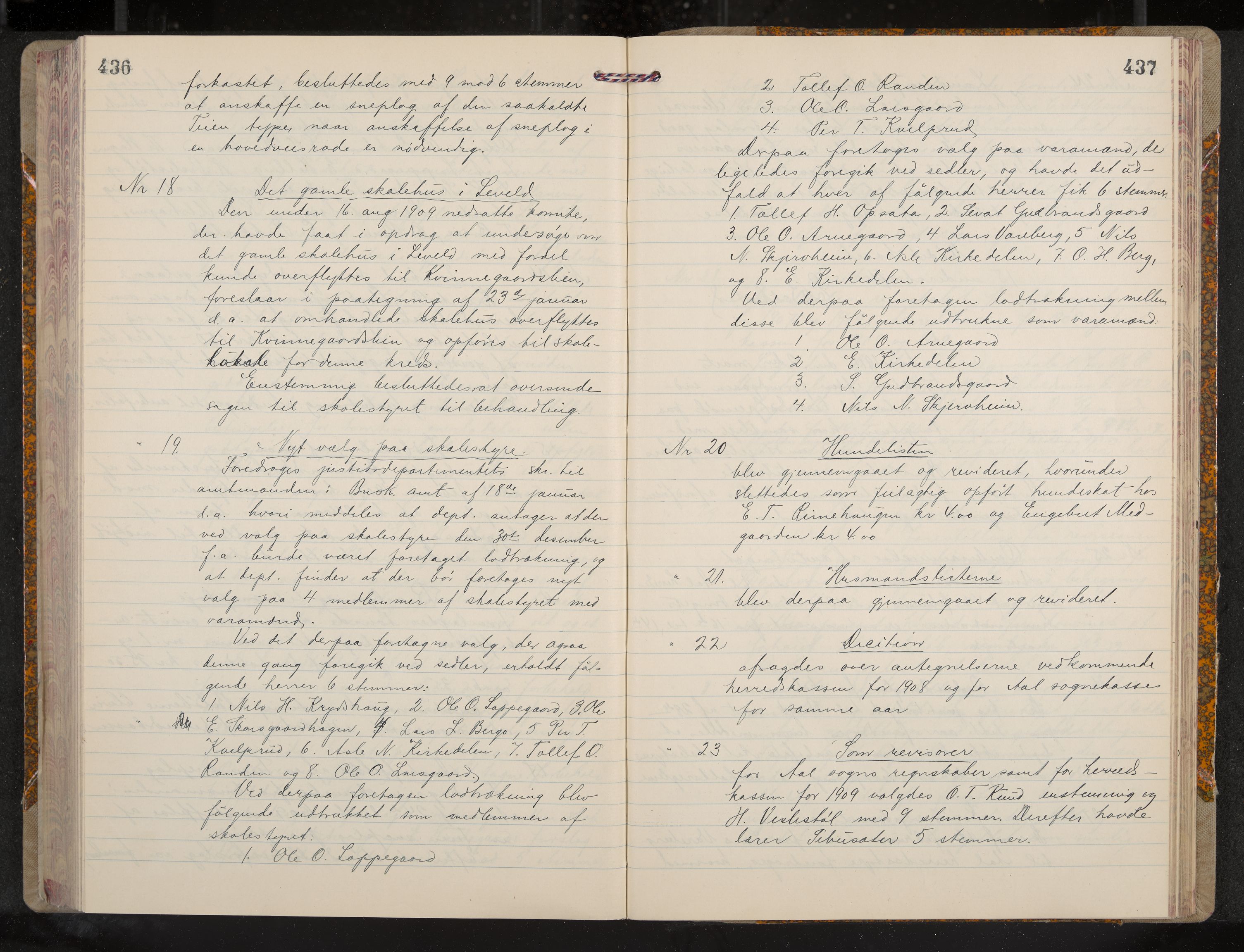 Ål formannskap og sentraladministrasjon, IKAK/0619021/A/Aa/L0005: Utskrift av møtebok, 1902-1910, p. 436-437