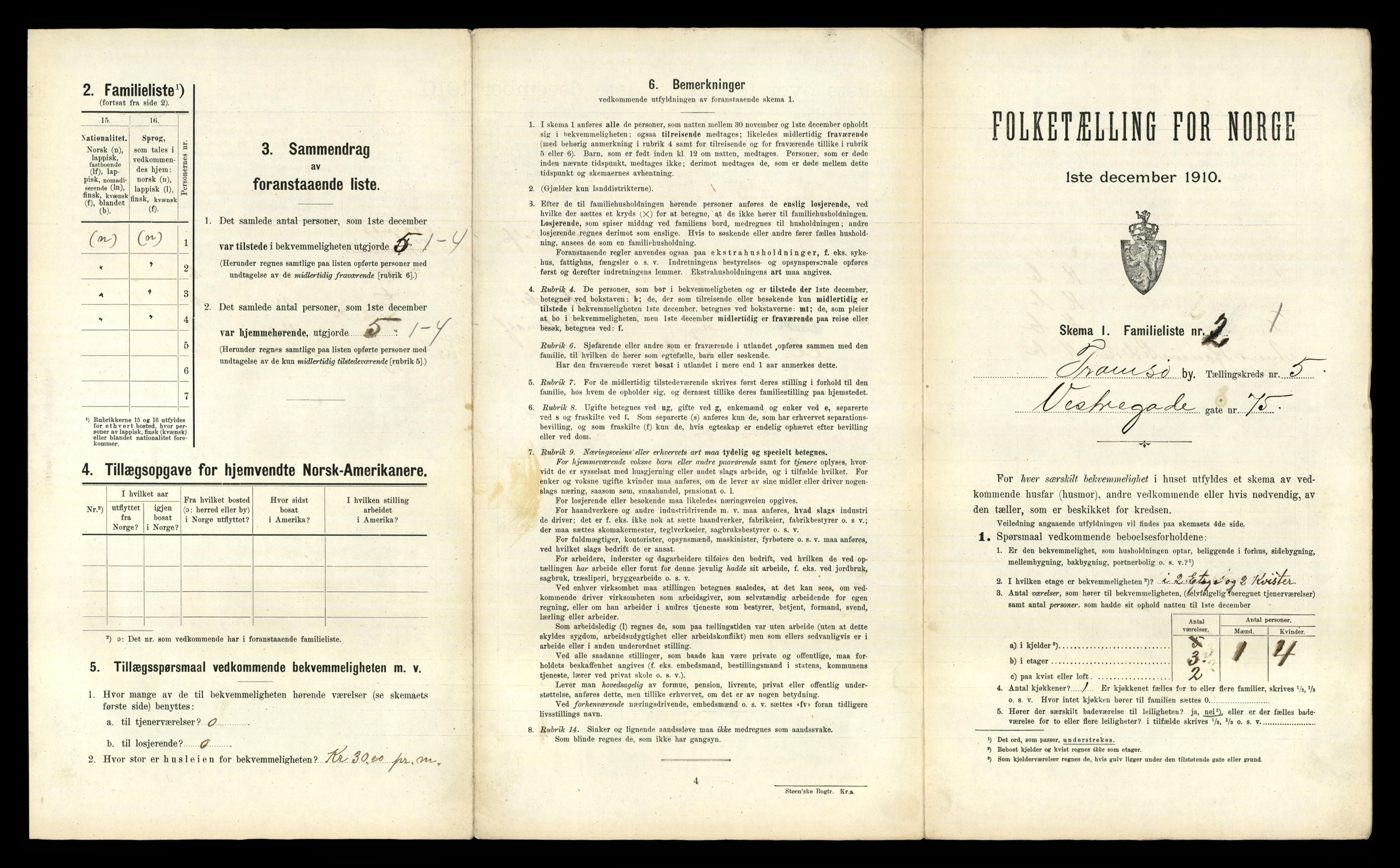 RA, 1910 census for Tromsø, 1910, p. 3266