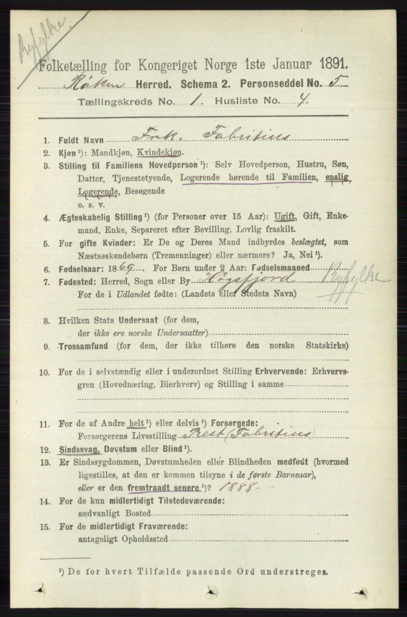 RA, 1891 census for 0627 Røyken, 1891, p. 110