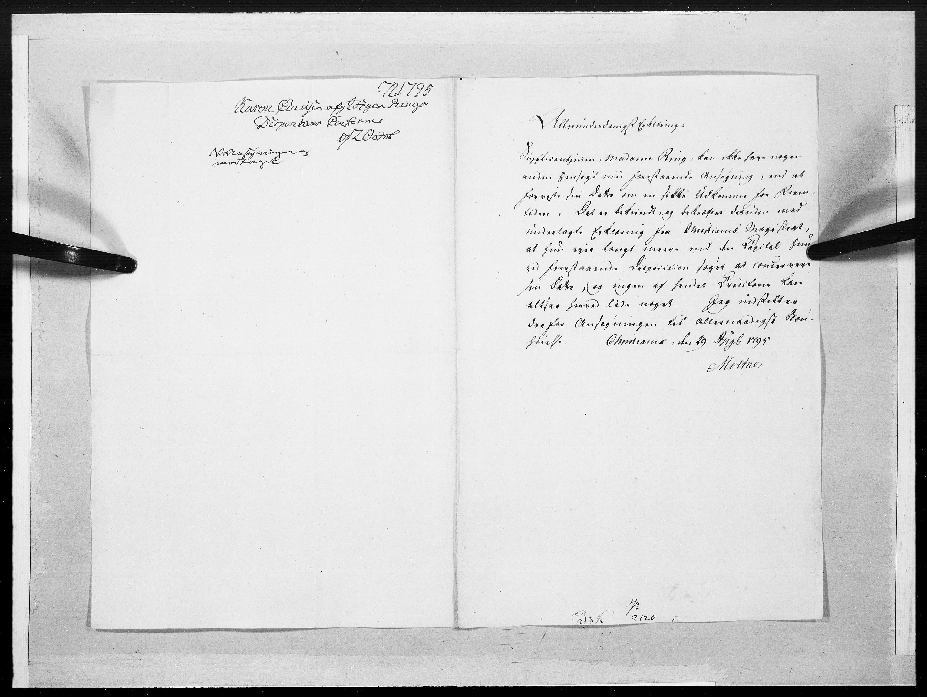 Danske Kanselli 1572-1799, AV/RA-EA-3023/F/Fc/Fcc/Fcca/L0303: Norske innlegg 1572-1799, 1795, p. 34