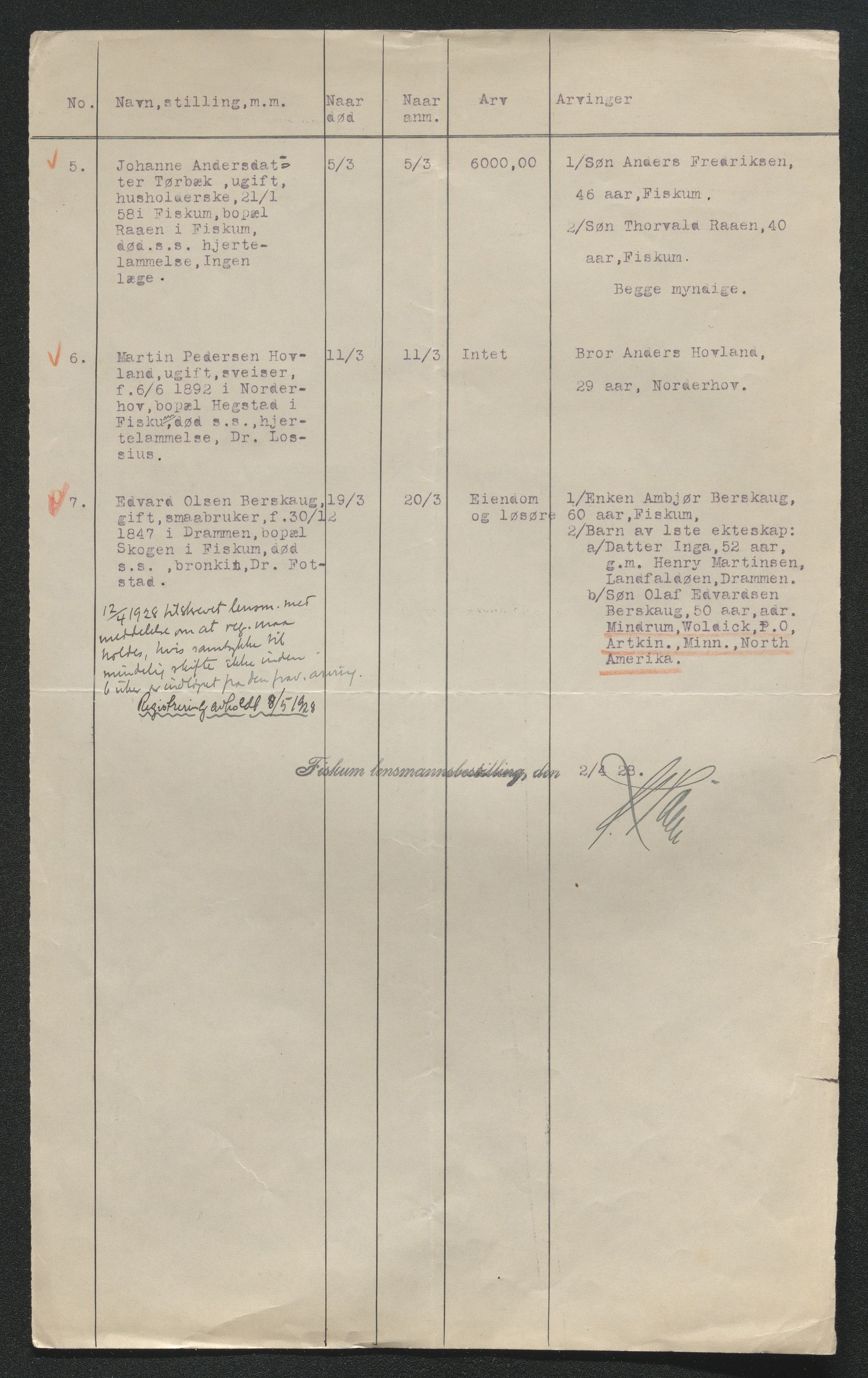 Eiker, Modum og Sigdal sorenskriveri, AV/SAKO-A-123/H/Ha/Hab/L0045: Dødsfallsmeldinger, 1928-1929, p. 120