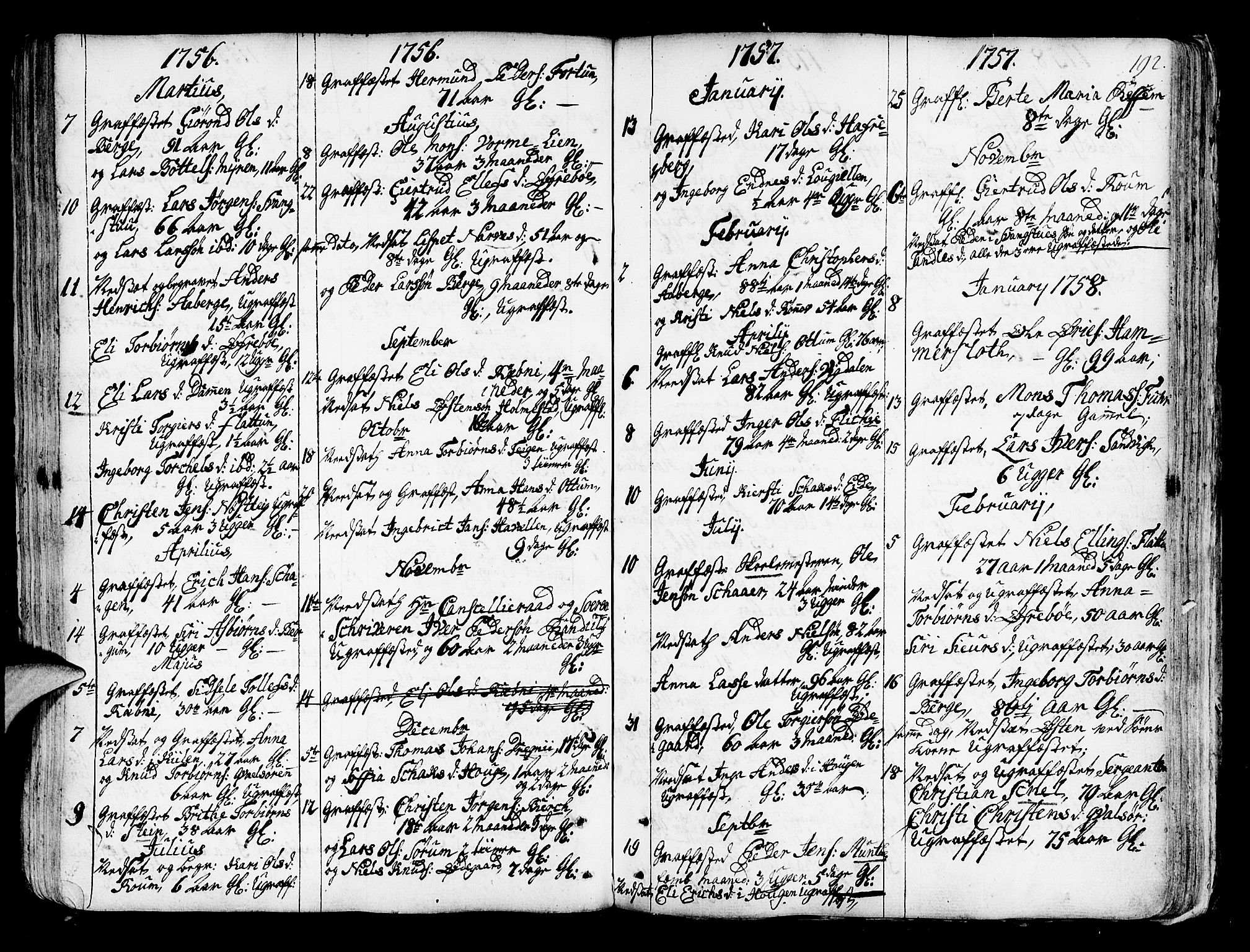 Luster sokneprestembete, AV/SAB-A-81101/H/Haa/Haaa/L0001: Parish register (official) no. A 1, 1731-1803, p. 192