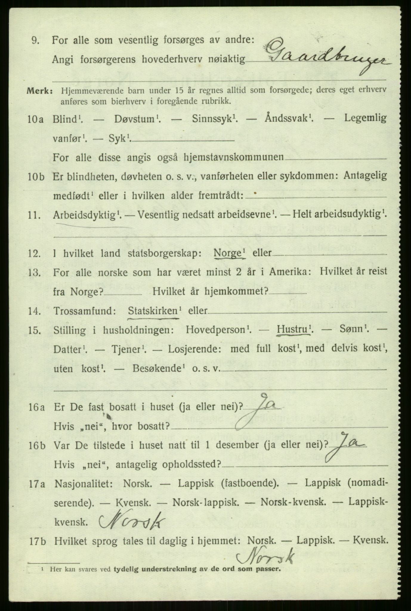 SATØ, 1920 census for Sørreisa, 1920, p. 1216