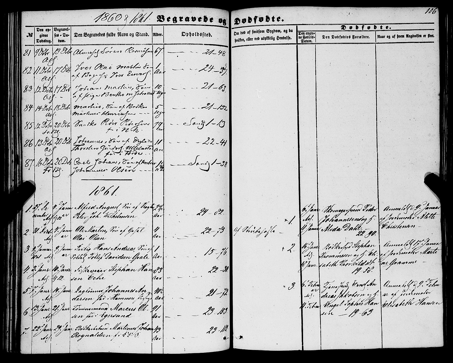 Korskirken sokneprestembete, SAB/A-76101/H/Haa: Parish register (official) no. E 2, 1848-1862, p. 106