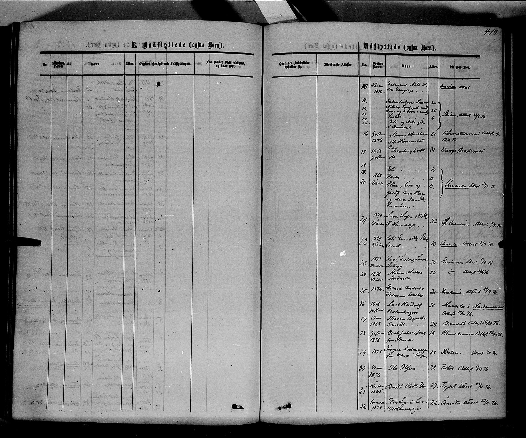 Stange prestekontor, SAH/PREST-002/K/L0013: Parish register (official) no. 13, 1862-1879, p. 419