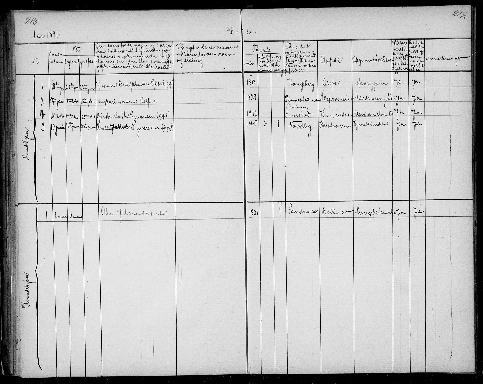 Lardal kirkebøker, AV/SAKO-A-350/G/Gb/L0001: Parish register (copy) no. II 1, 1864-1899, p. 213-214