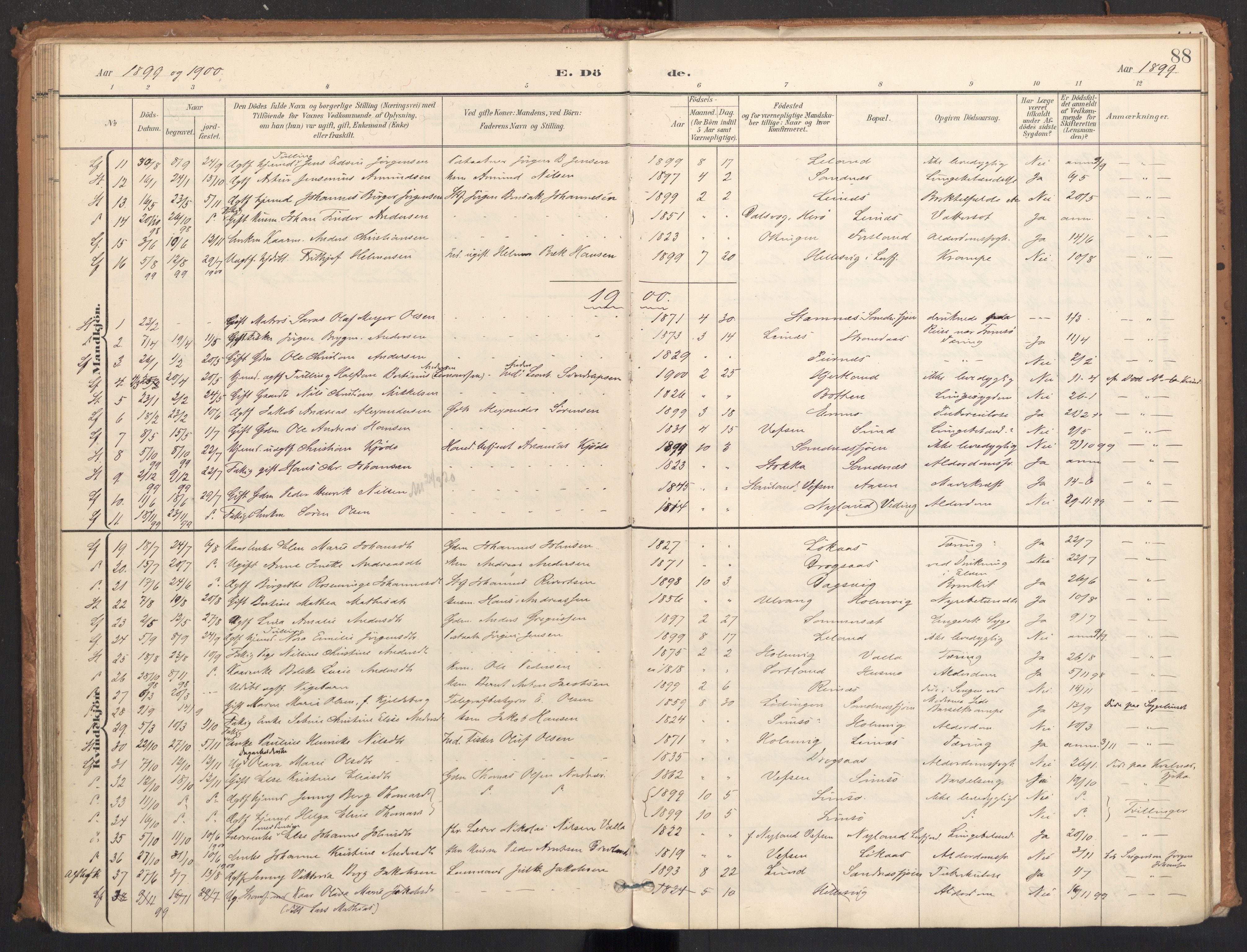 Ministerialprotokoller, klokkerbøker og fødselsregistre - Nordland, AV/SAT-A-1459/831/L0472: Parish register (official) no. 831A03, 1897-1912, p. 88