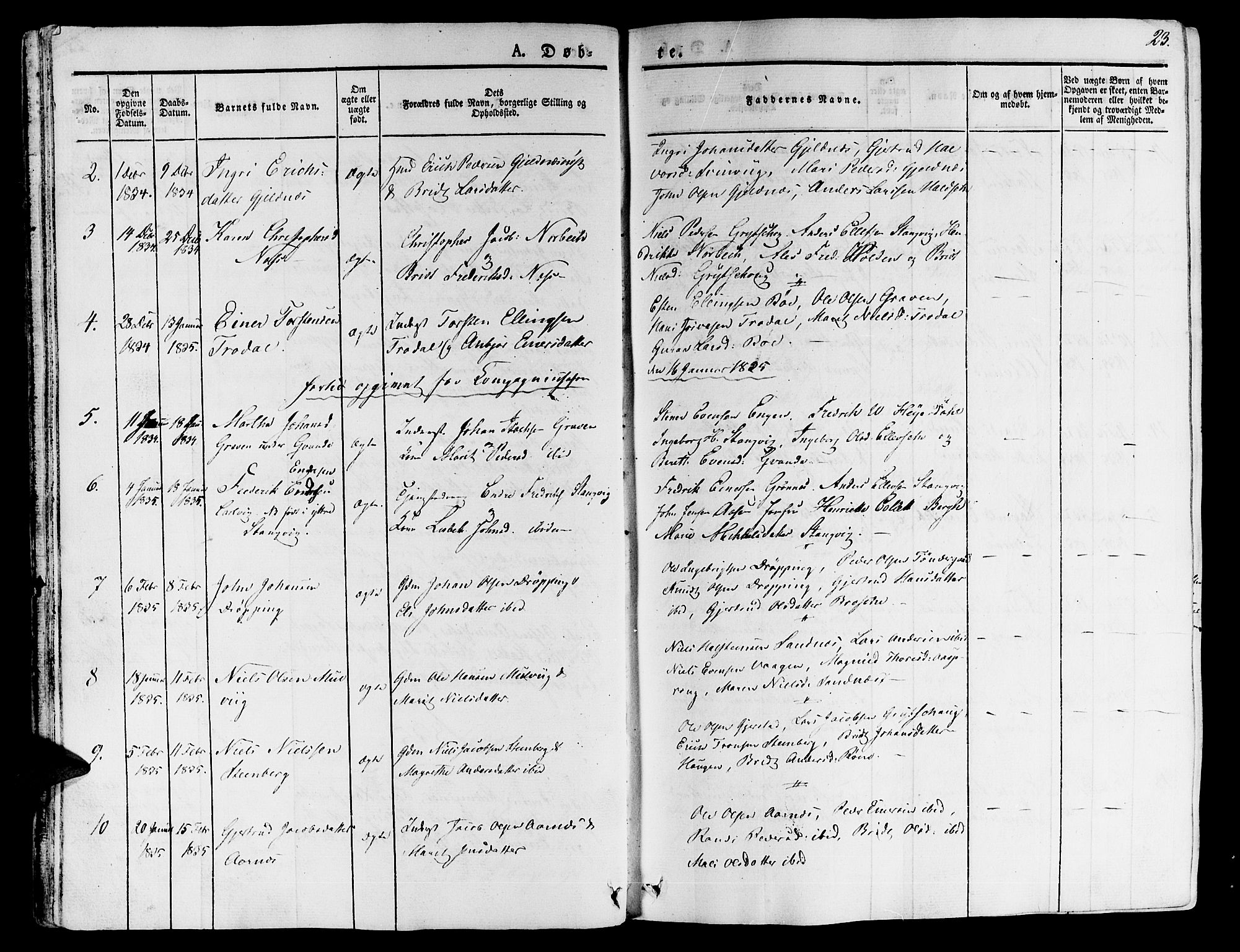 Ministerialprotokoller, klokkerbøker og fødselsregistre - Møre og Romsdal, AV/SAT-A-1454/592/L1024: Parish register (official) no. 592A03 /1, 1831-1849, p. 23