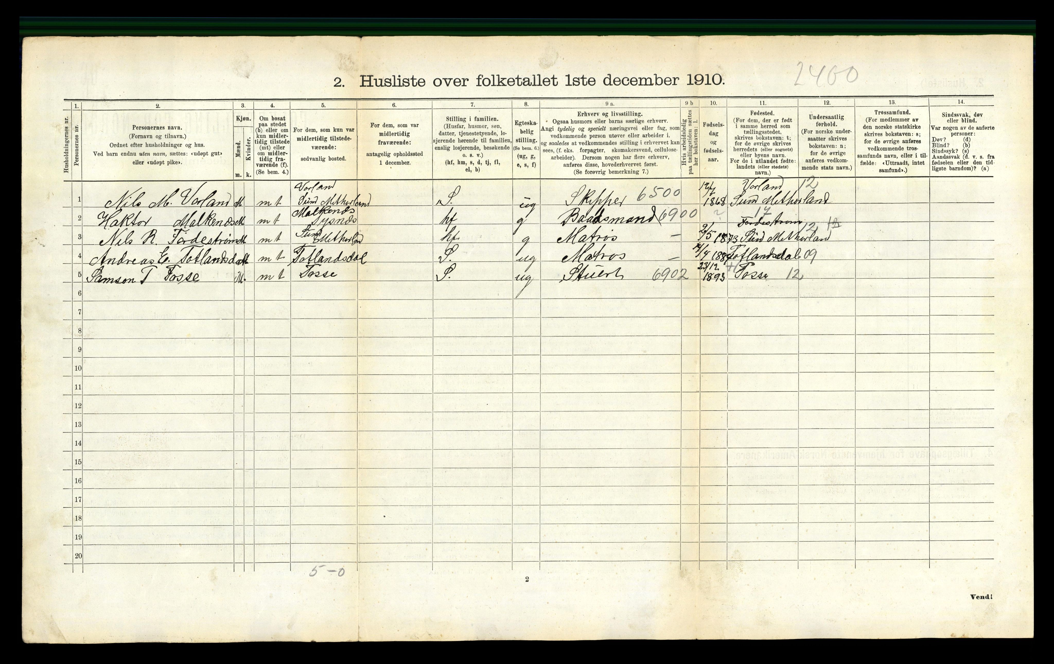 RA, 1910 census for Gildeskål, 1910, p. 574