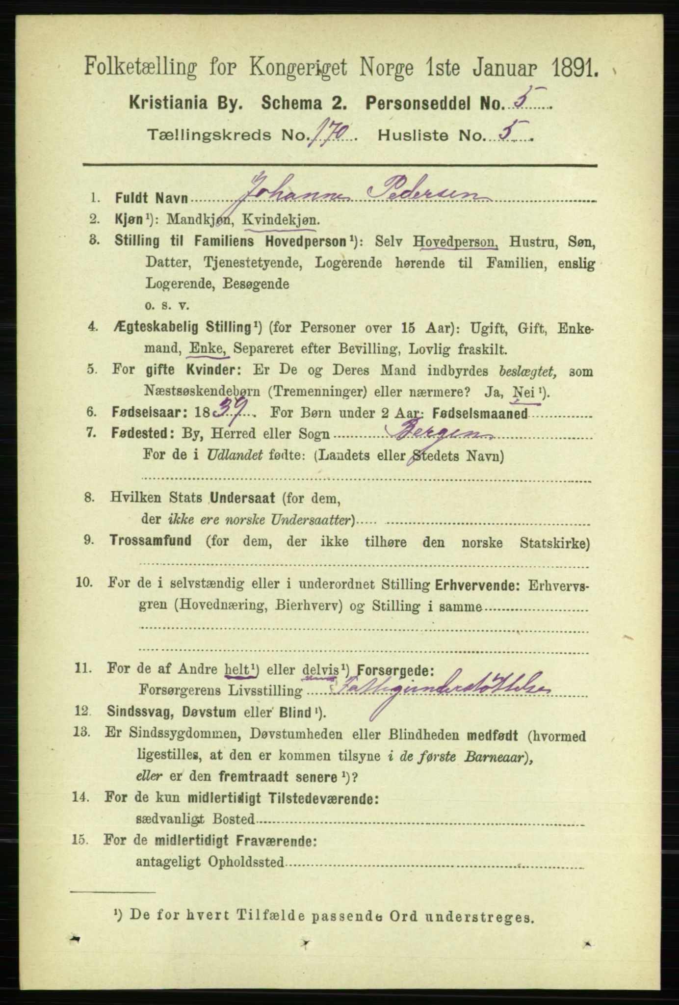 RA, 1891 census for 0301 Kristiania, 1891, p. 99736