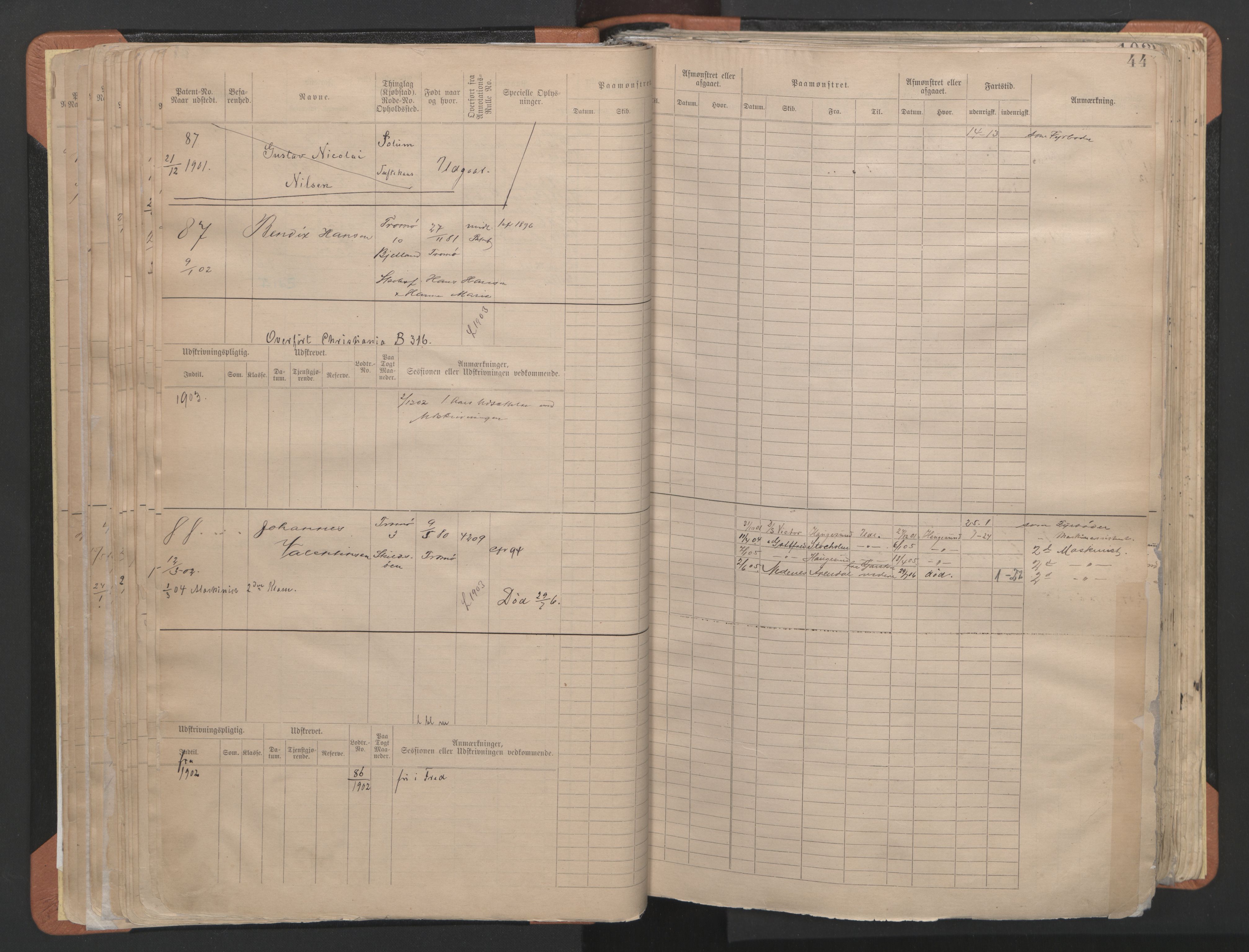 Arendal mønstringskrets, AV/SAK-2031-0012/F/Fb/L0024: Hovedrulle B nr 1-665, S-22, 1886-1933, p. 47