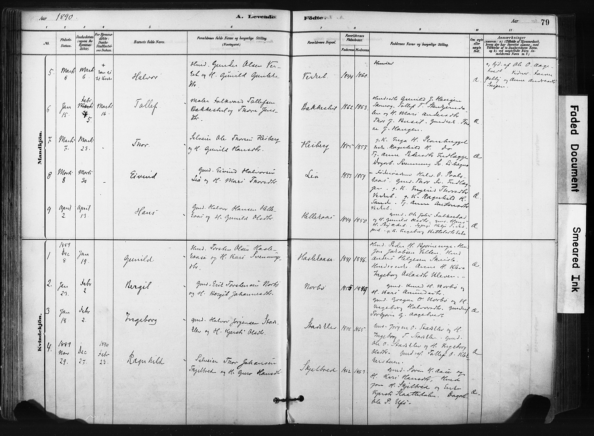 Bø kirkebøker, SAKO/A-257/F/Fa/L0010: Parish register (official) no. 10, 1880-1892, p. 79