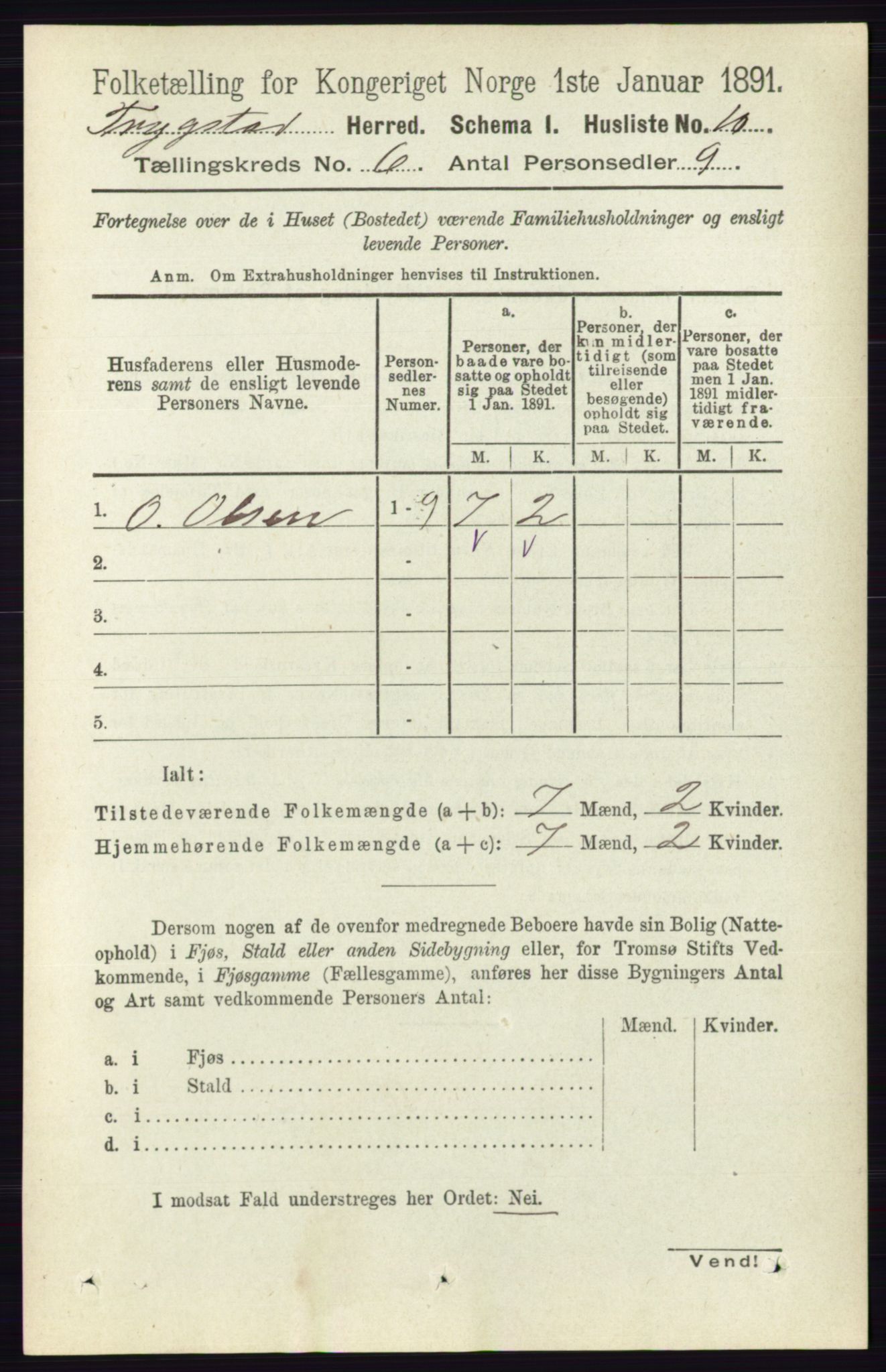 RA, 1891 Census for 0122 Trøgstad, 1891, p. 2433