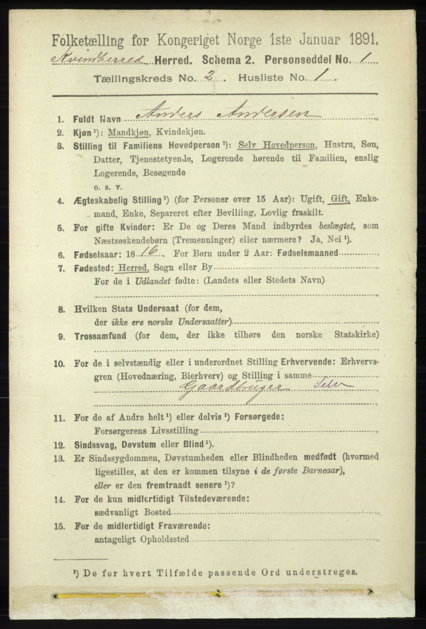 RA, 1891 census for 1224 Kvinnherad, 1891, p. 625