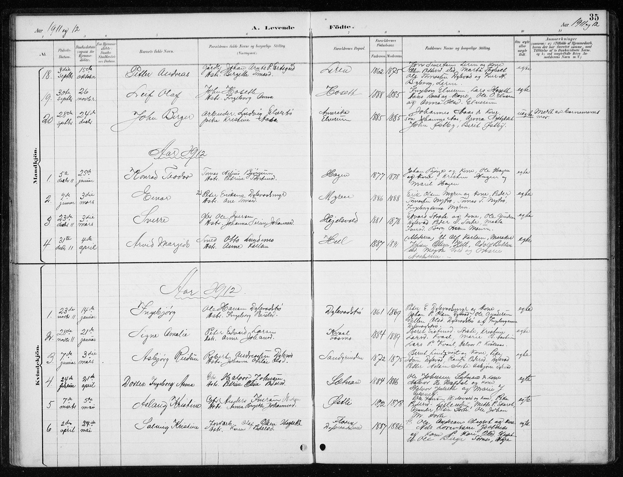 Ministerialprotokoller, klokkerbøker og fødselsregistre - Nord-Trøndelag, SAT/A-1458/710/L0096: Parish register (copy) no. 710C01, 1892-1925, p. 35