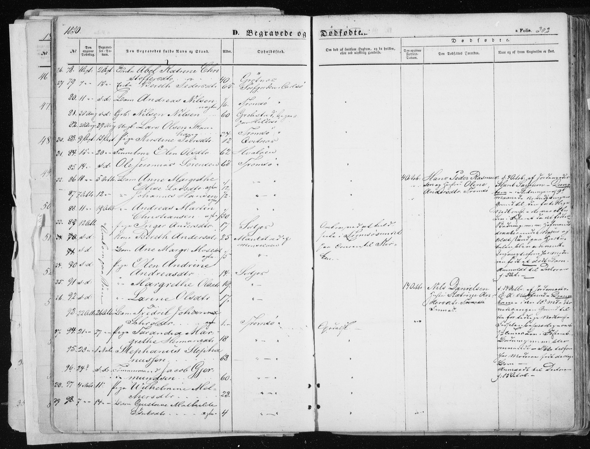 Tromsø sokneprestkontor/stiftsprosti/domprosti, SATØ/S-1343/G/Ga/L0010kirke: Parish register (official) no. 10, 1848-1855, p. 302