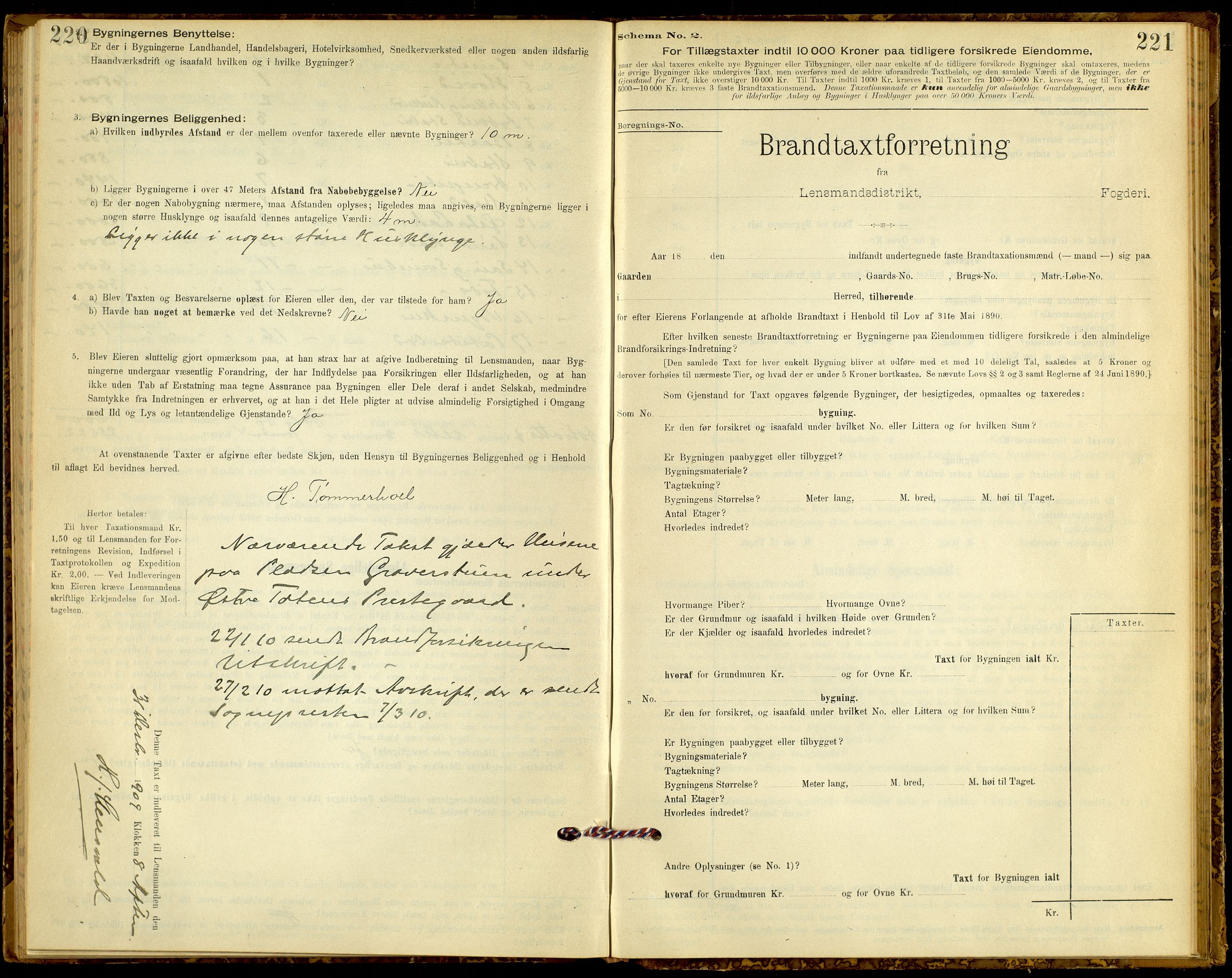 Norges Brannkasse, Østre Toten, AV/SAH-NBRANT-046/F/L0002: Branntakstprotokoll, 1896-1905, p. 220-221