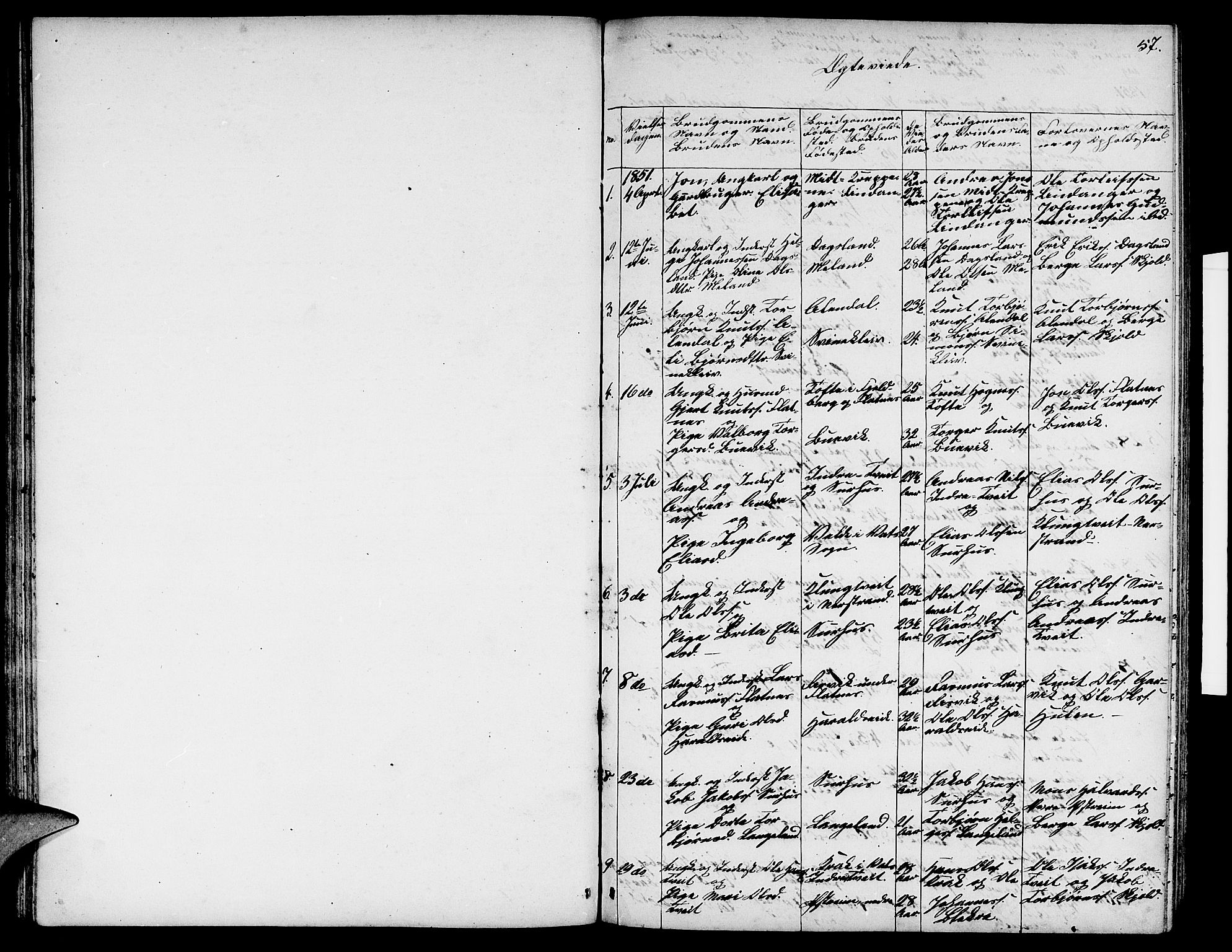 Skjold sokneprestkontor, SAST/A-101847/H/Ha/Hab/L0003: Parish register (copy) no. B 3, 1850-1867, p. 57