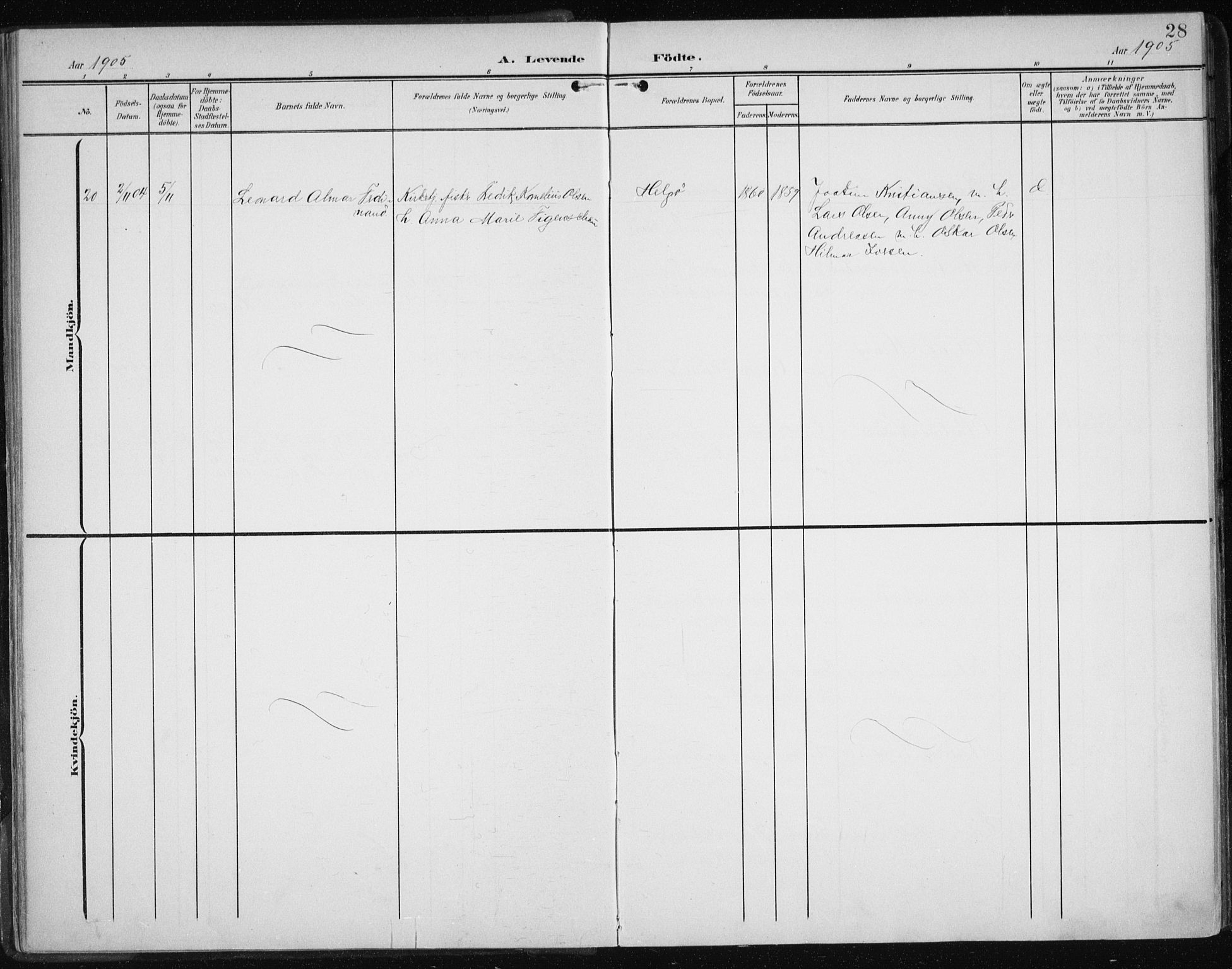 Karlsøy sokneprestembete, SATØ/S-1299/H/Ha/Haa/L0013kirke: Parish register (official) no. 13, 1902-1916, p. 28