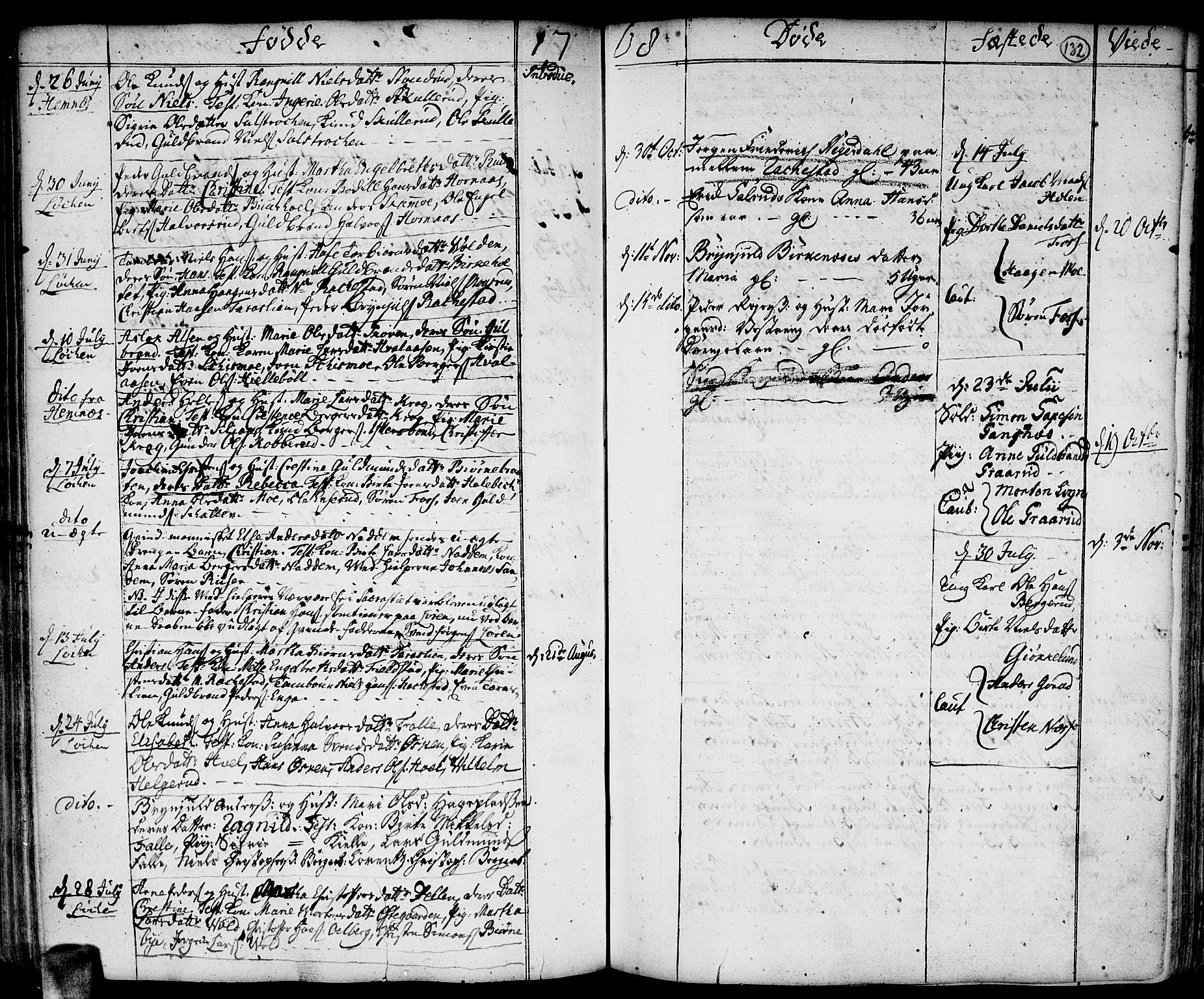 Høland prestekontor Kirkebøker, SAO/A-10346a/F/Fa/L0004: Parish register (official) no. I 4, 1757-1780, p. 132