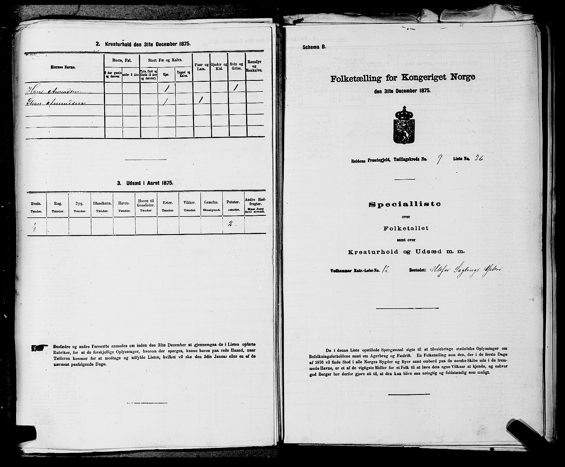 SAKO, 1875 census for 0819P Holla, 1875, p. 1130