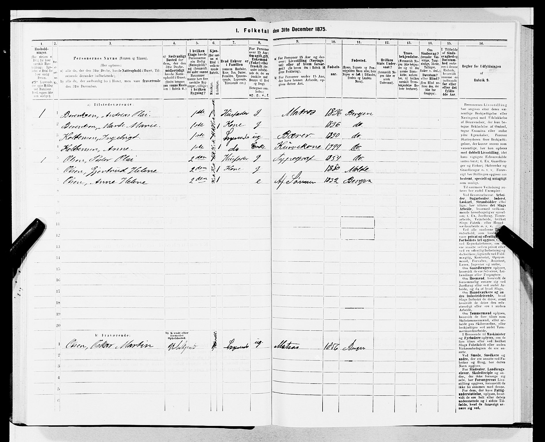 SAB, 1875 census for 1301 Bergen, 1875, p. 2677