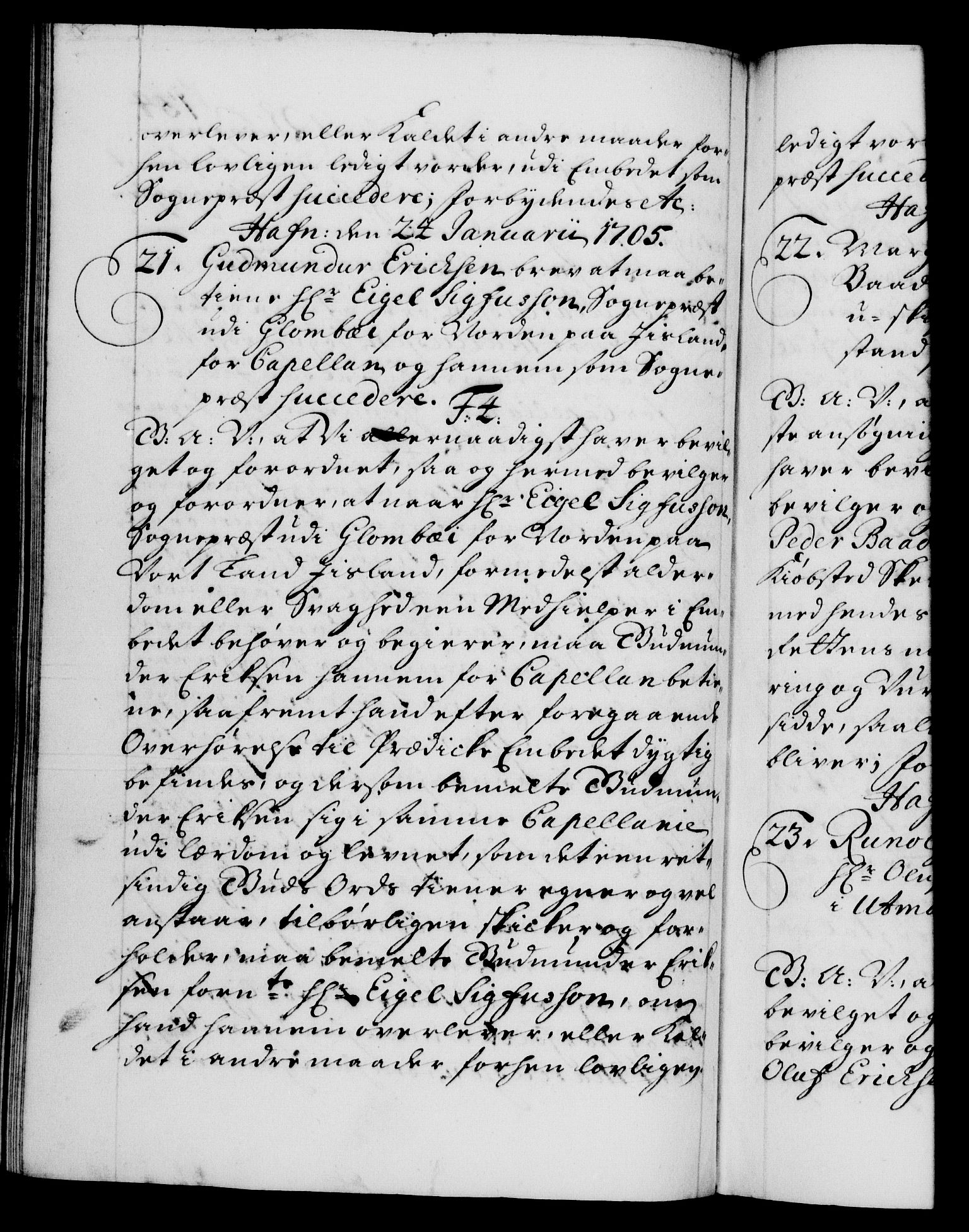 Danske Kanselli 1572-1799, AV/RA-EA-3023/F/Fc/Fca/Fcaa/L0019: Norske registre, 1704-1707, p. 134b