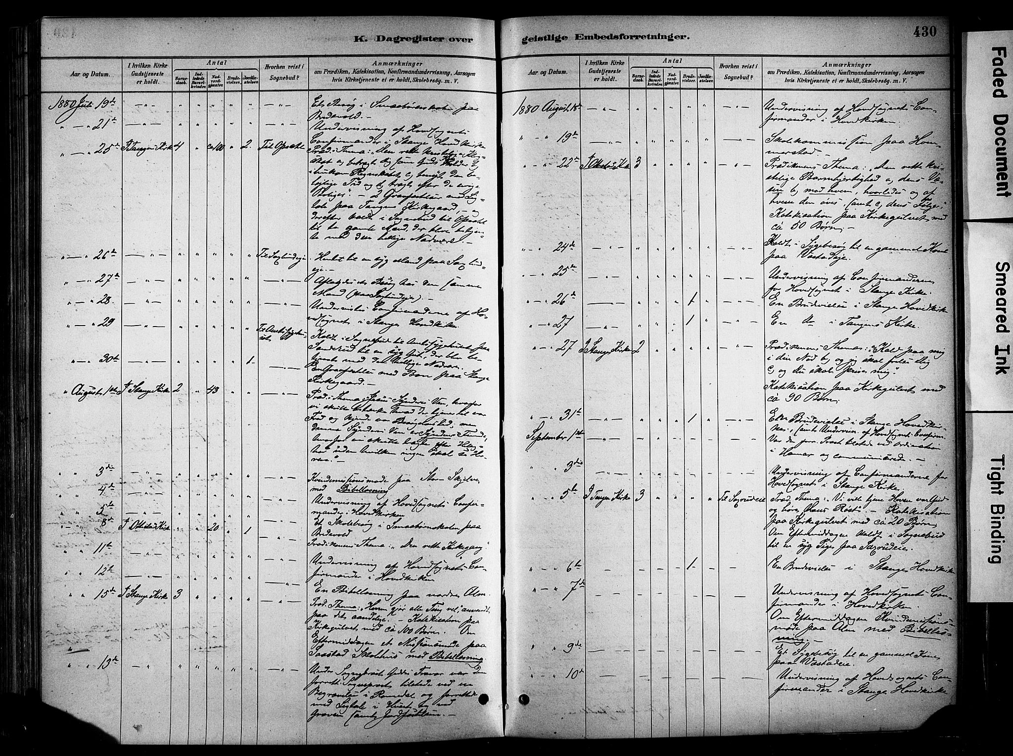 Stange prestekontor, AV/SAH-PREST-002/K/L0017: Parish register (official) no. 17, 1880-1893, p. 430