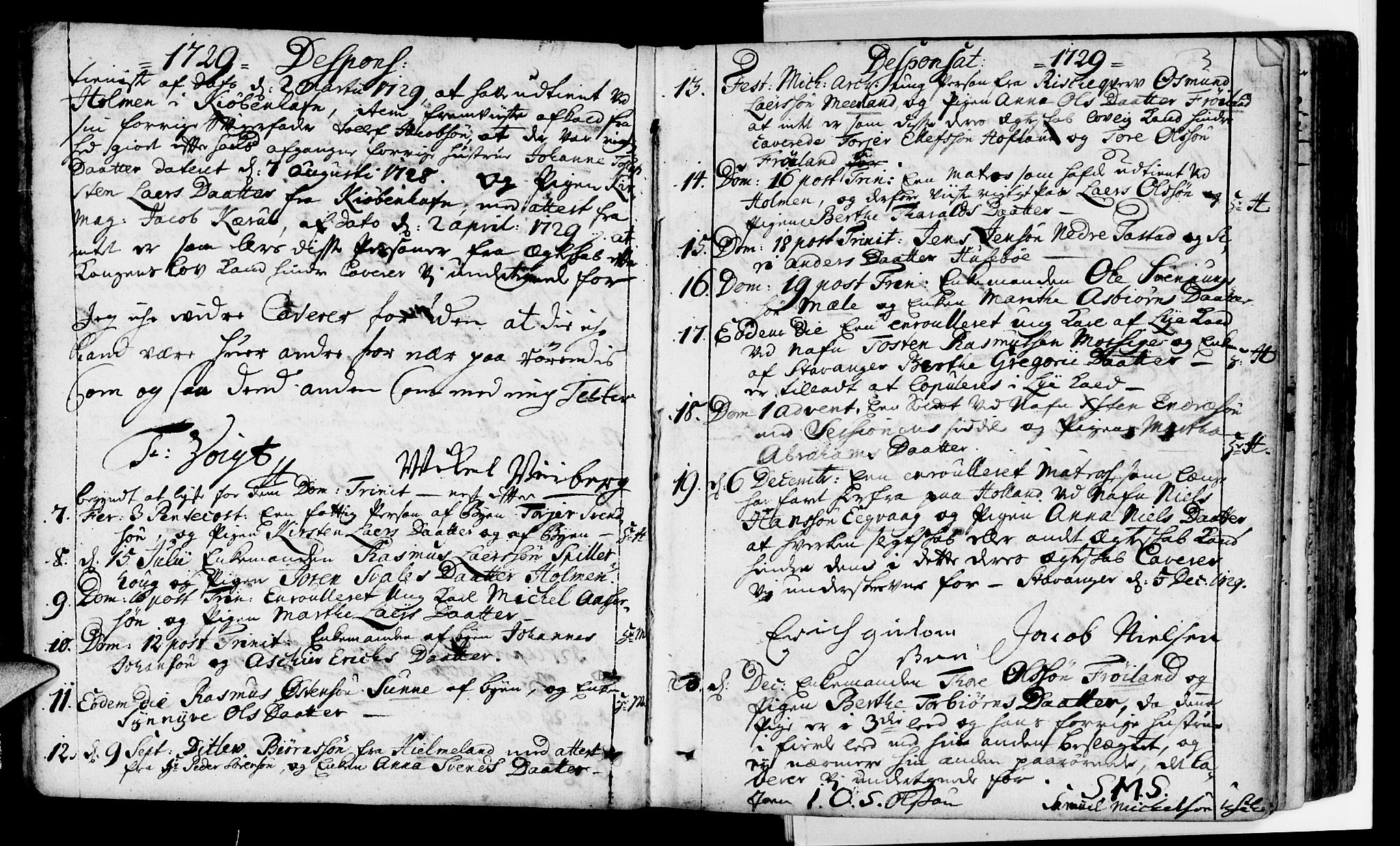 Domkirken sokneprestkontor, AV/SAST-A-101812/001/30/30BA/L0002: Parish register (official) no. A 2 /1, 1727-1738