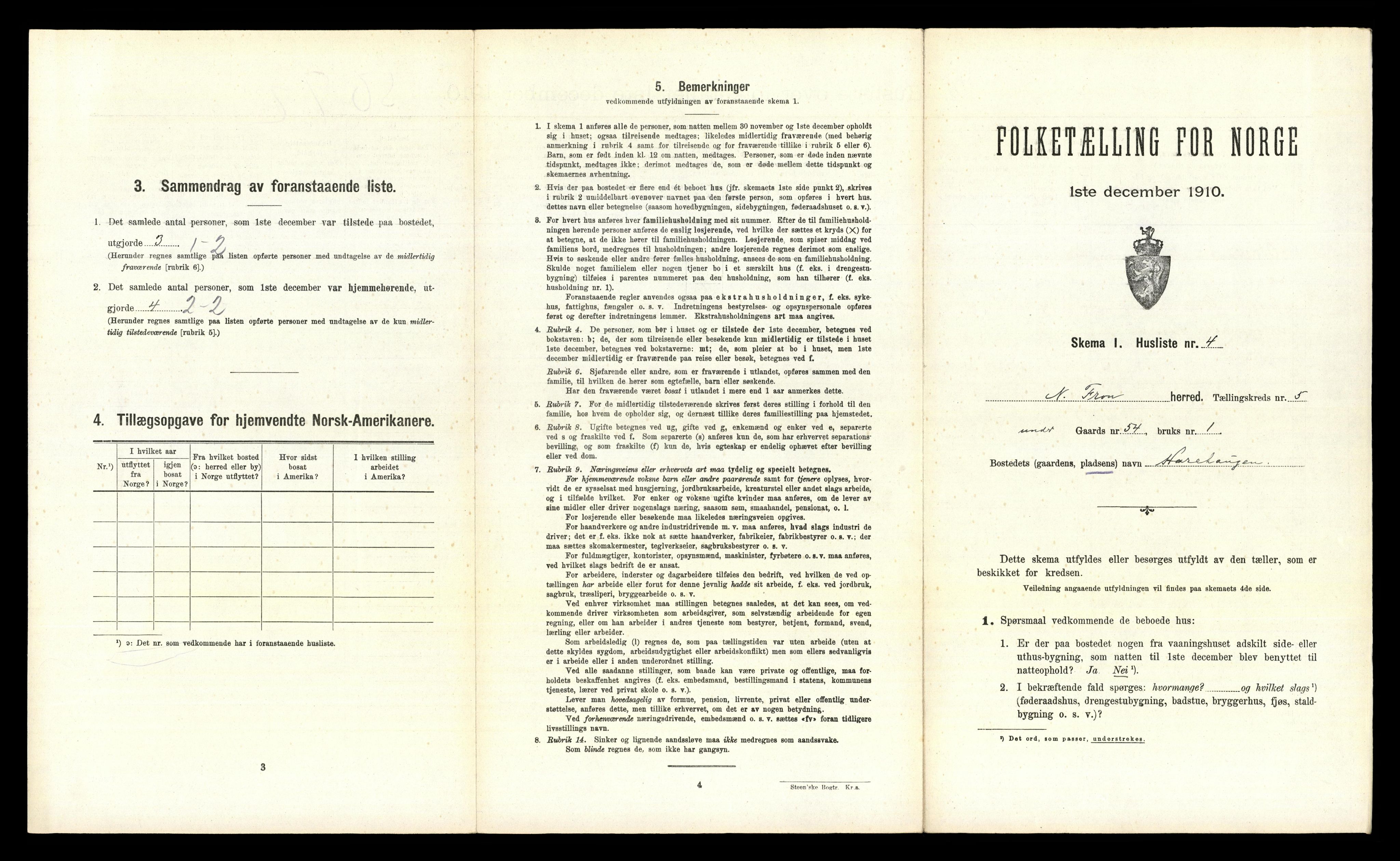 RA, 1910 census for Nord-Fron, 1910, p. 576