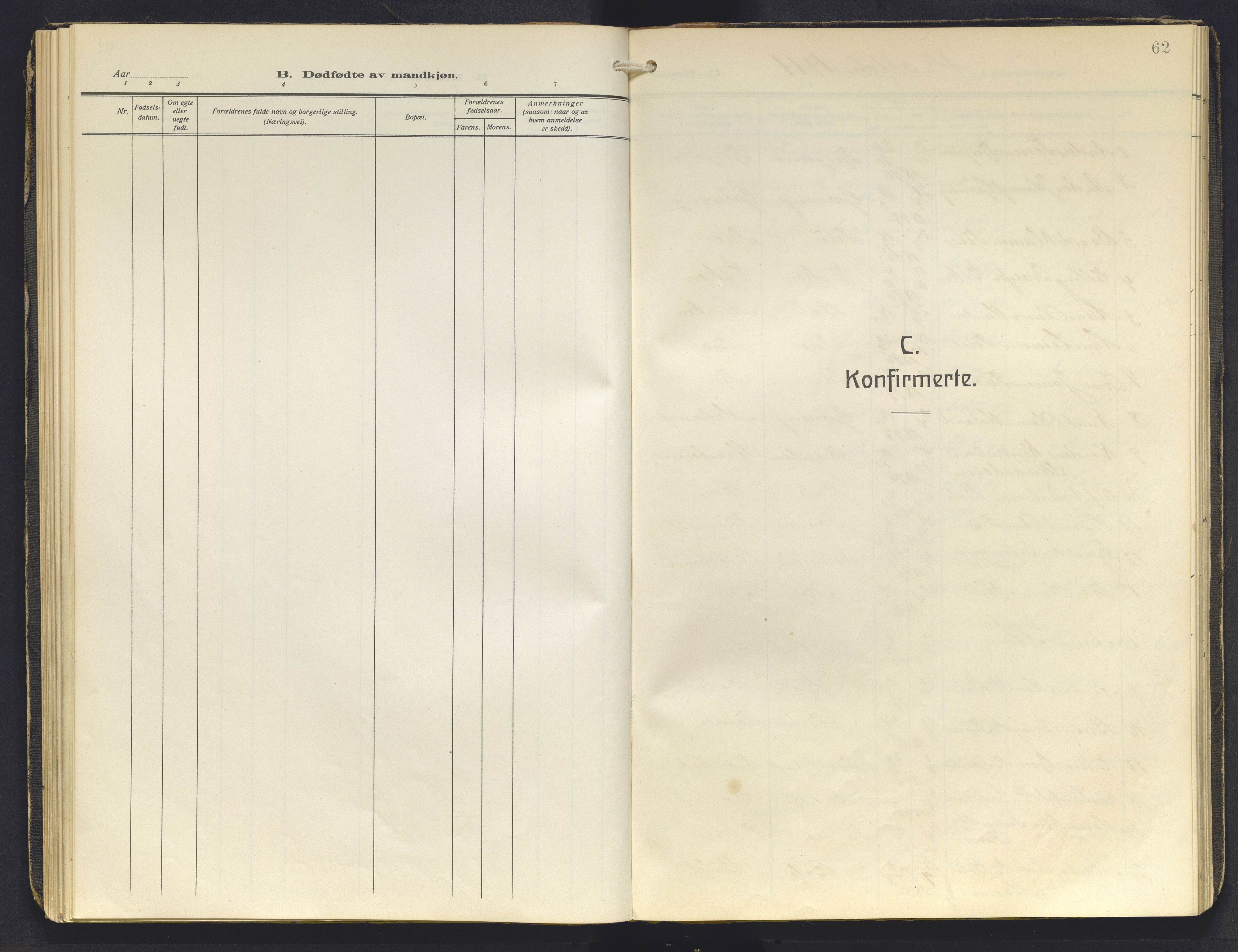 Balestrand sokneprestembete, AV/SAB-A-79601/H/Haa/Haab/L0002: Parish register (official) no. B 2, 1911-1932, p. 62