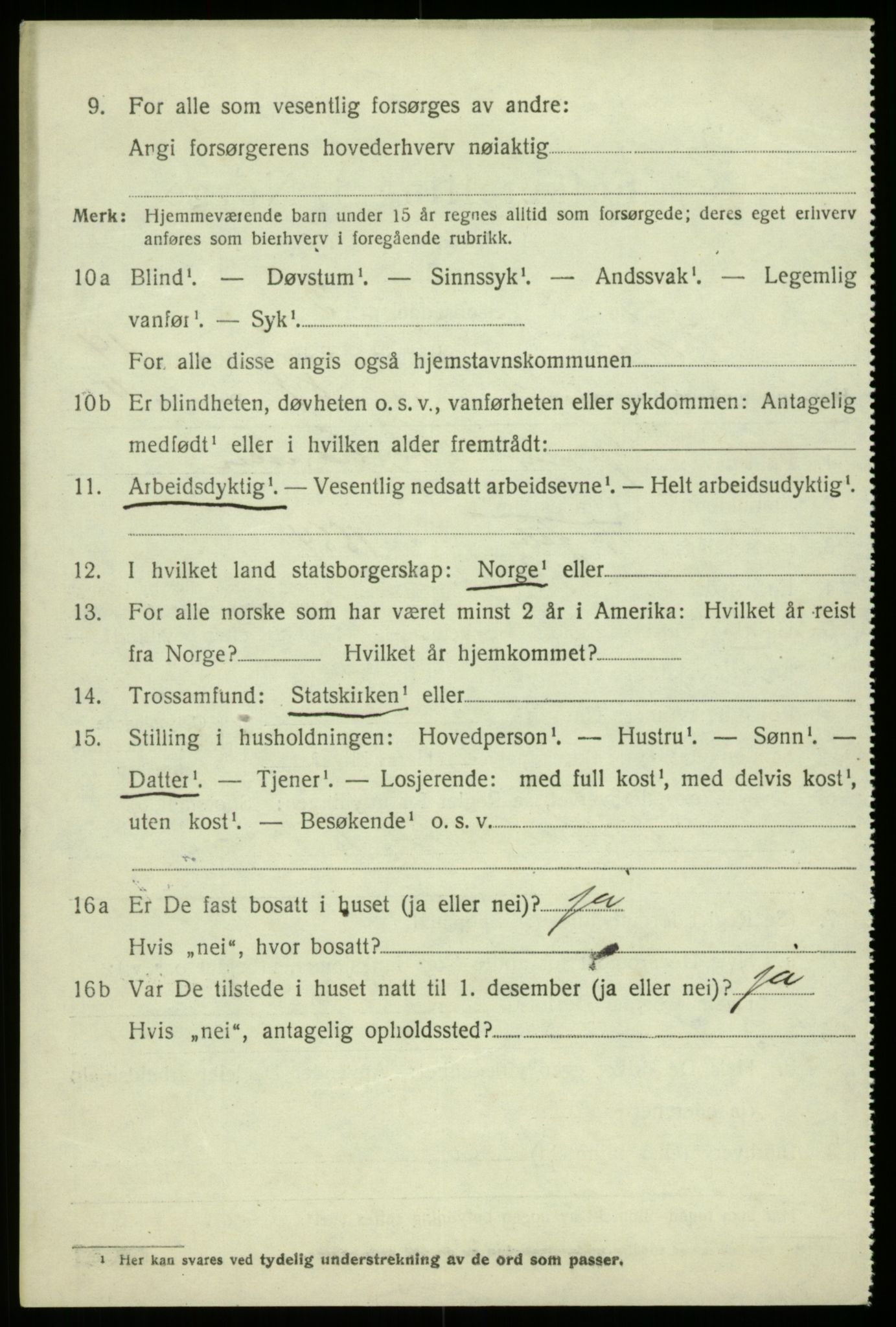 SAB, 1920 census for Haus, 1920, p. 8834