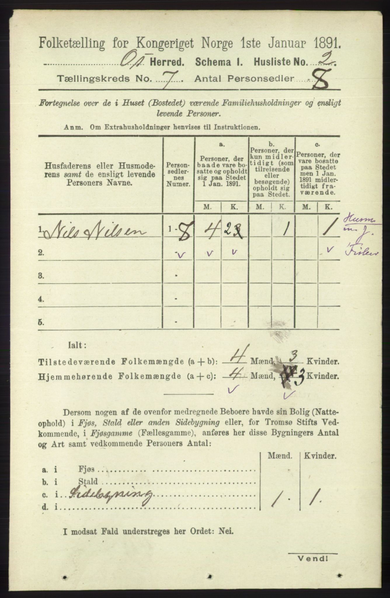 RA, 1891 census for 1243 Os, 1891, p. 1579