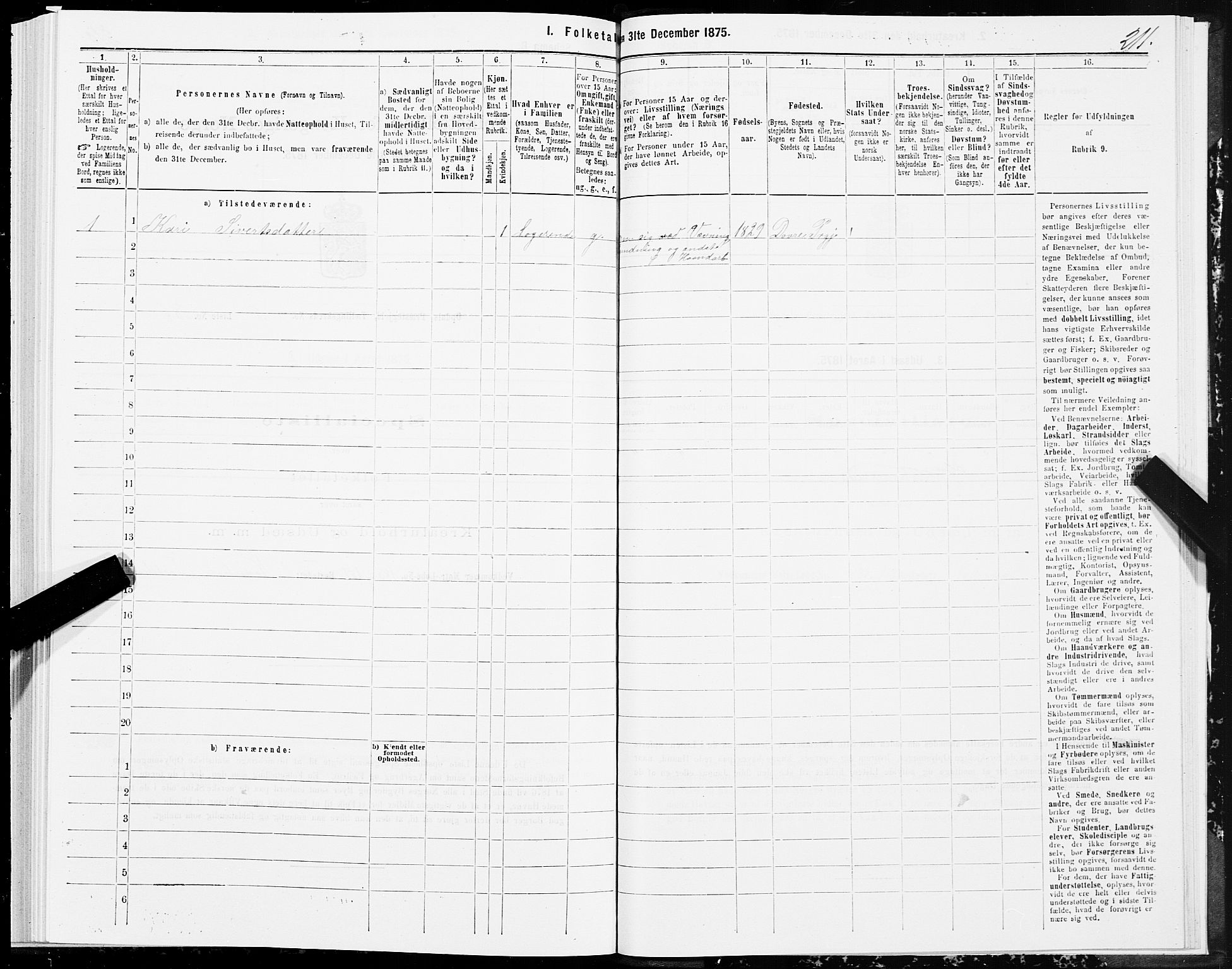 SAT, 1875 census for 1634P Oppdal, 1875, p. 3211