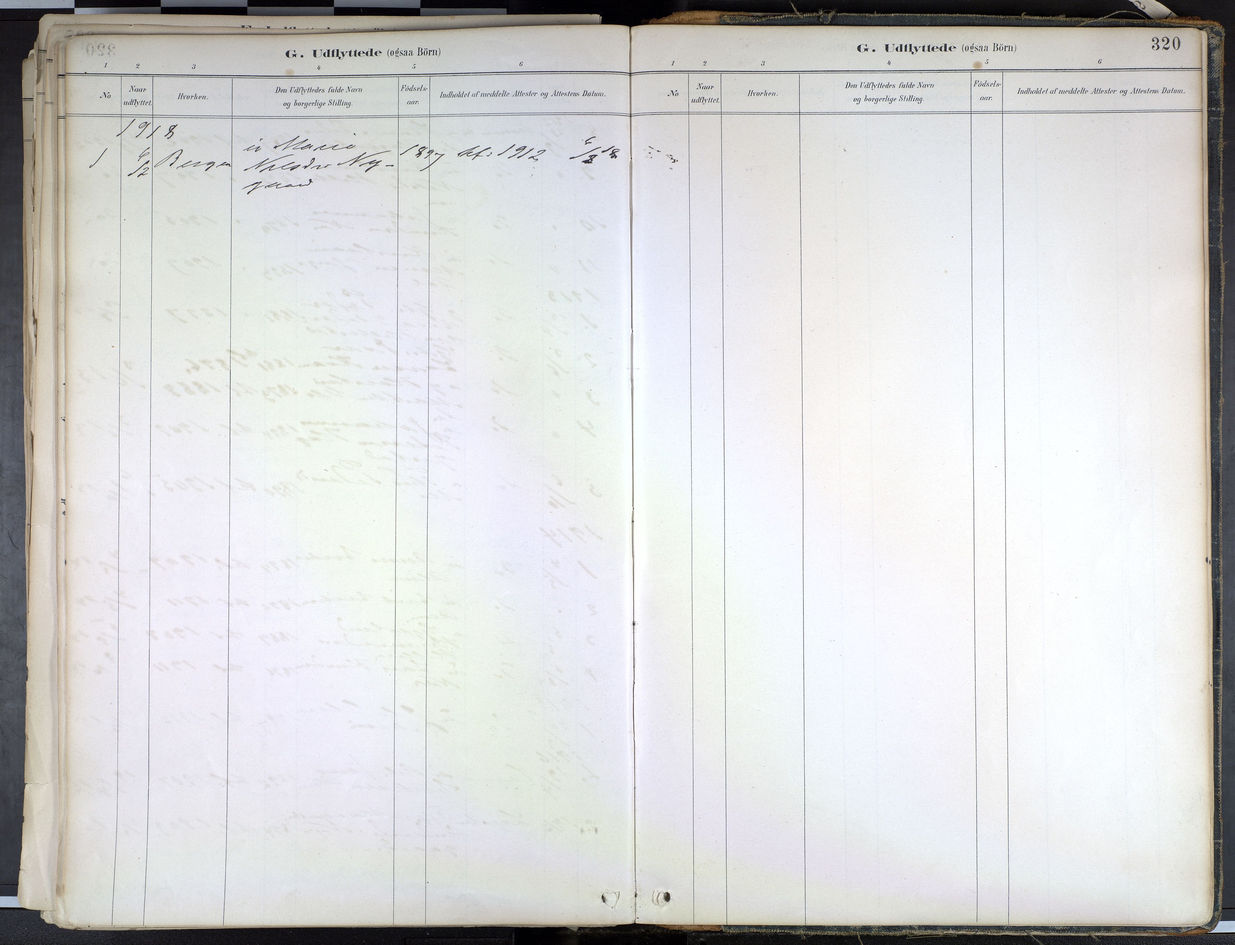 Hafslo sokneprestembete, SAB/A-80301/H/Haa/Haab/L0001: Parish register (official) no. B 1, 1886-1945, p. 320