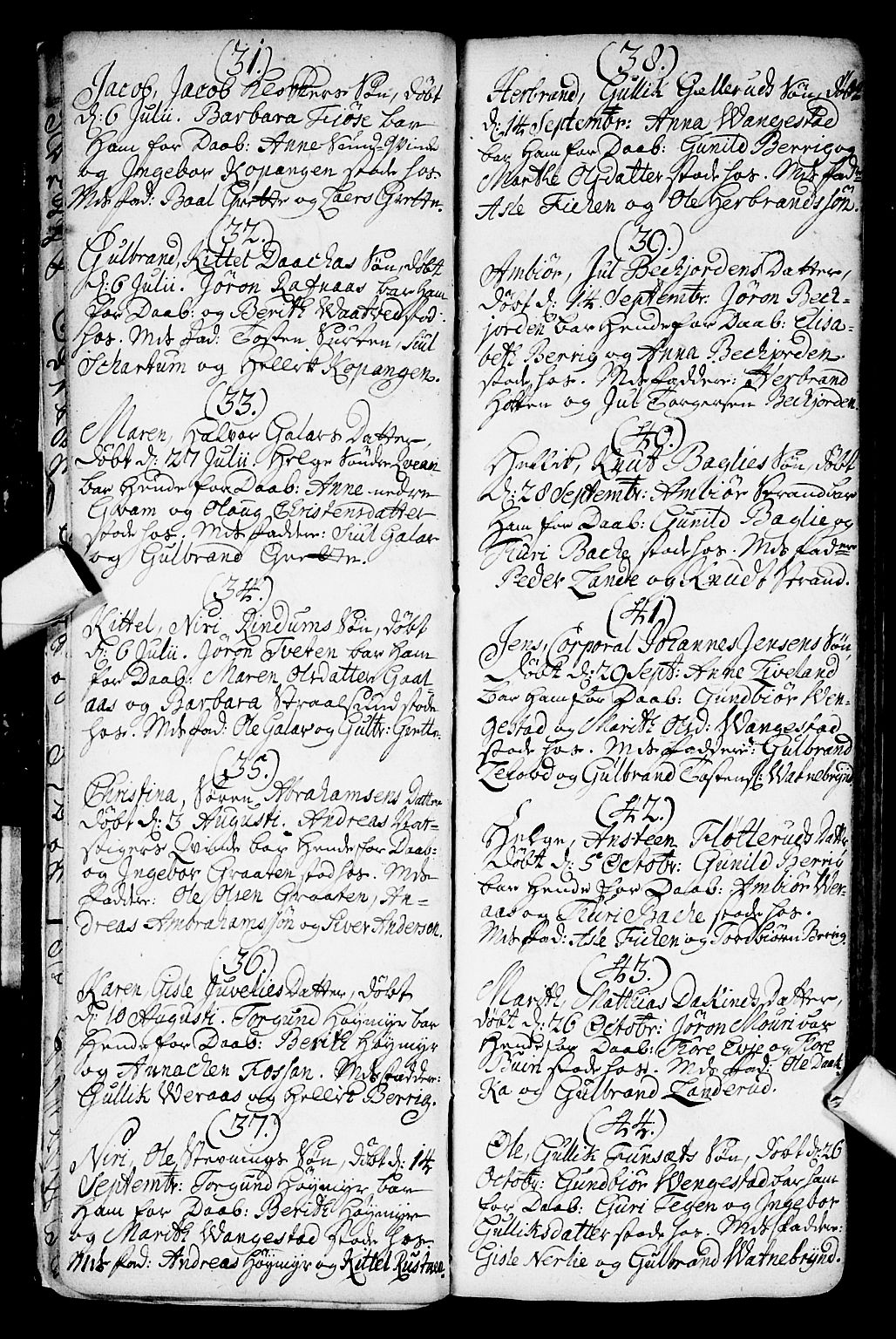 Flesberg kirkebøker, SAKO/A-18/F/Fa/L0002: Parish register (official) no. I 2, 1726-1747