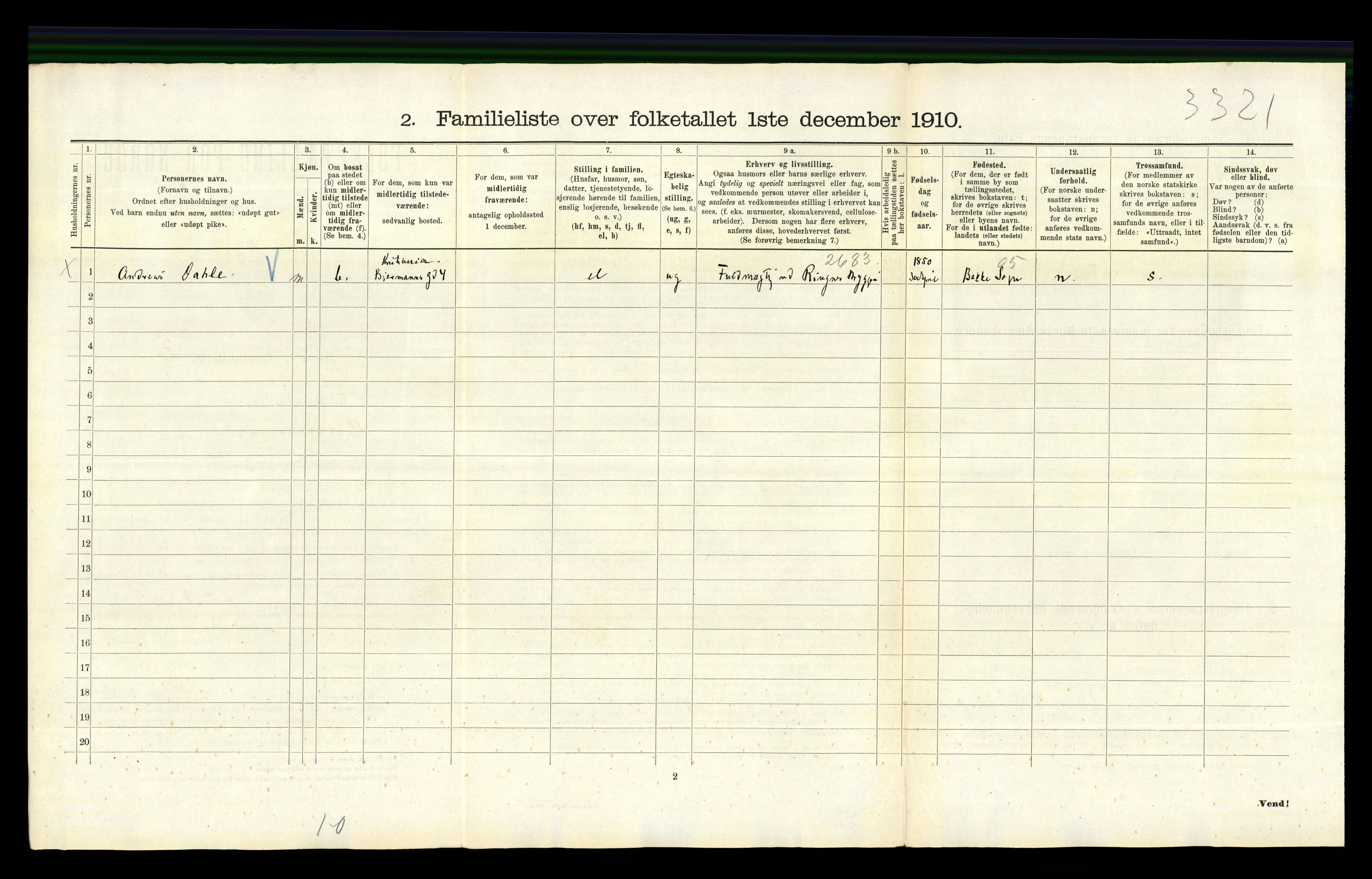 RA, 1910 census for Kristiania, 1910, p. 5492
